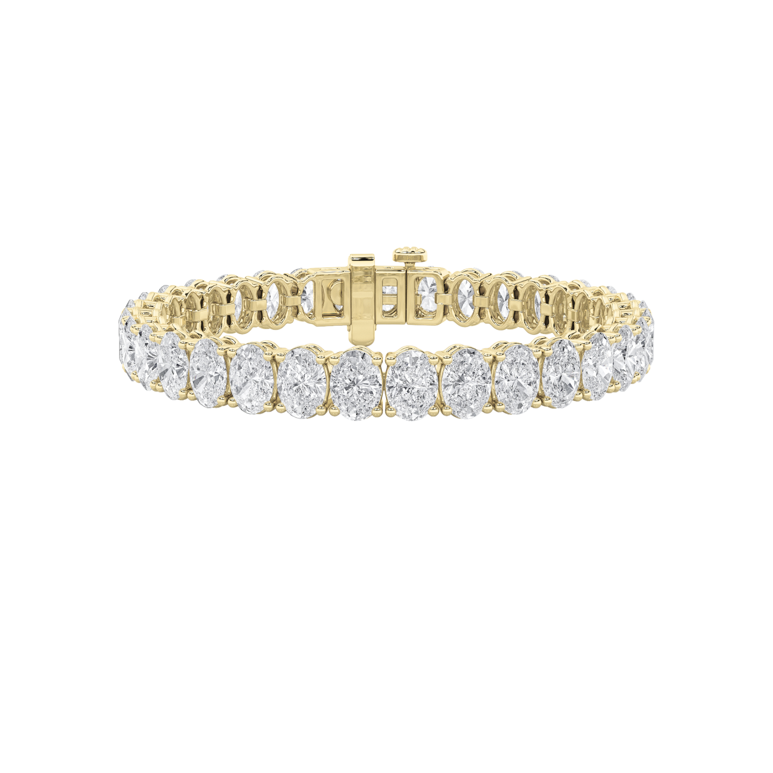 15Cttw Oval Shaped Lab Grown Diamond North  South Bracelet in 14K Gold (F/VS)