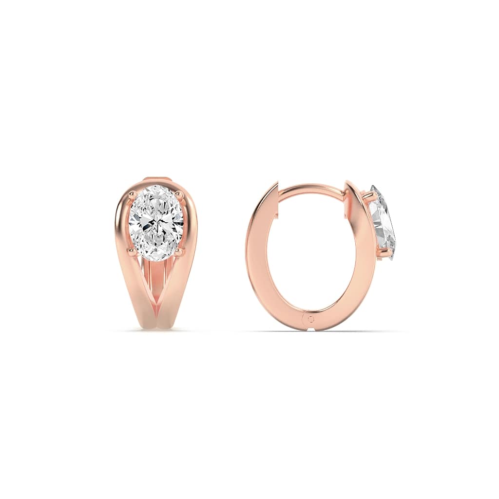 1.5Cttw Oval Shaped Lab Grown Diamond (F/VS) Fashion Earrings in 14K Gold