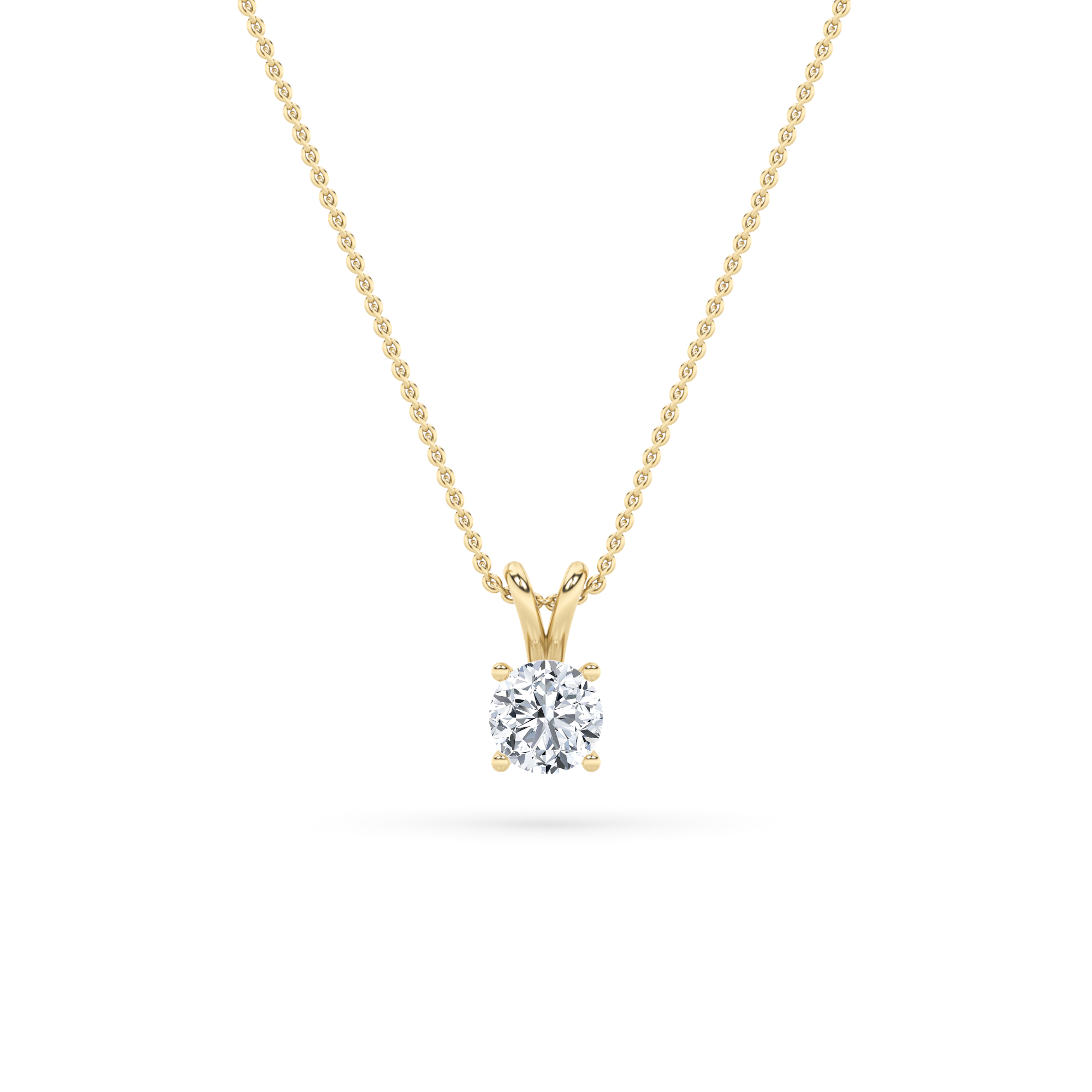 1Cttw Round Shaped Lab Grown Diamond (F/VS) Split Bale Solitaire Pendant in 14K Gold