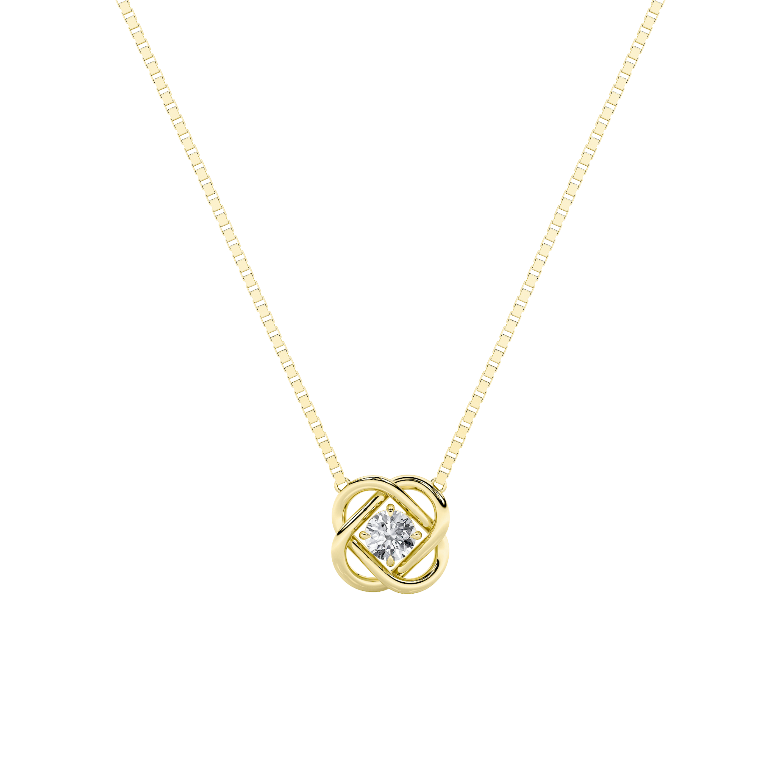 0.5Cttw Round Shaped Lab Grown Diamond (F/VS)  Necklace in 14K Gold