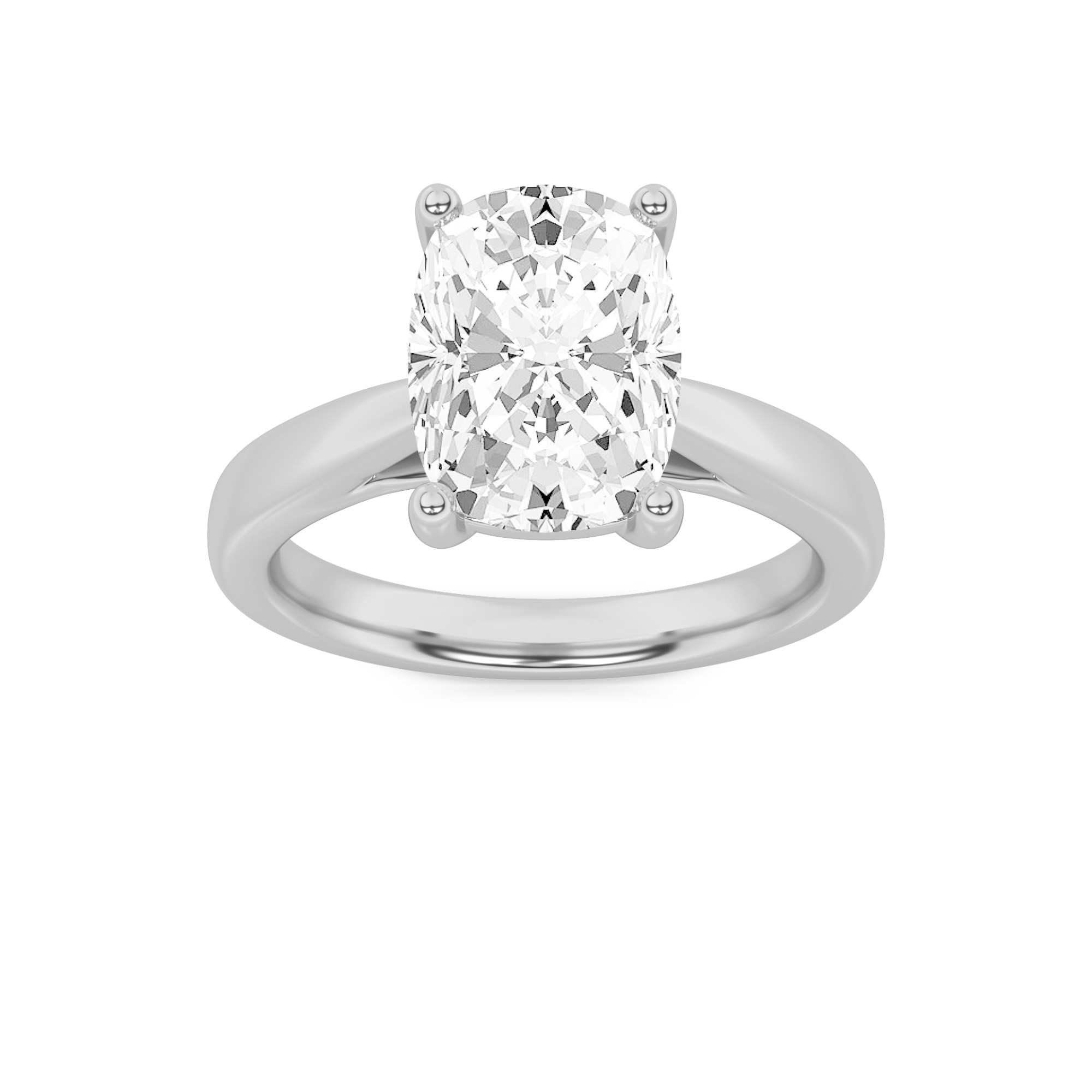 2Cttw Elongated Cushion Shaped Lab Grown Diamond (F/VS) Classic Shank Solitaire Engagement Ring in 14K Gold