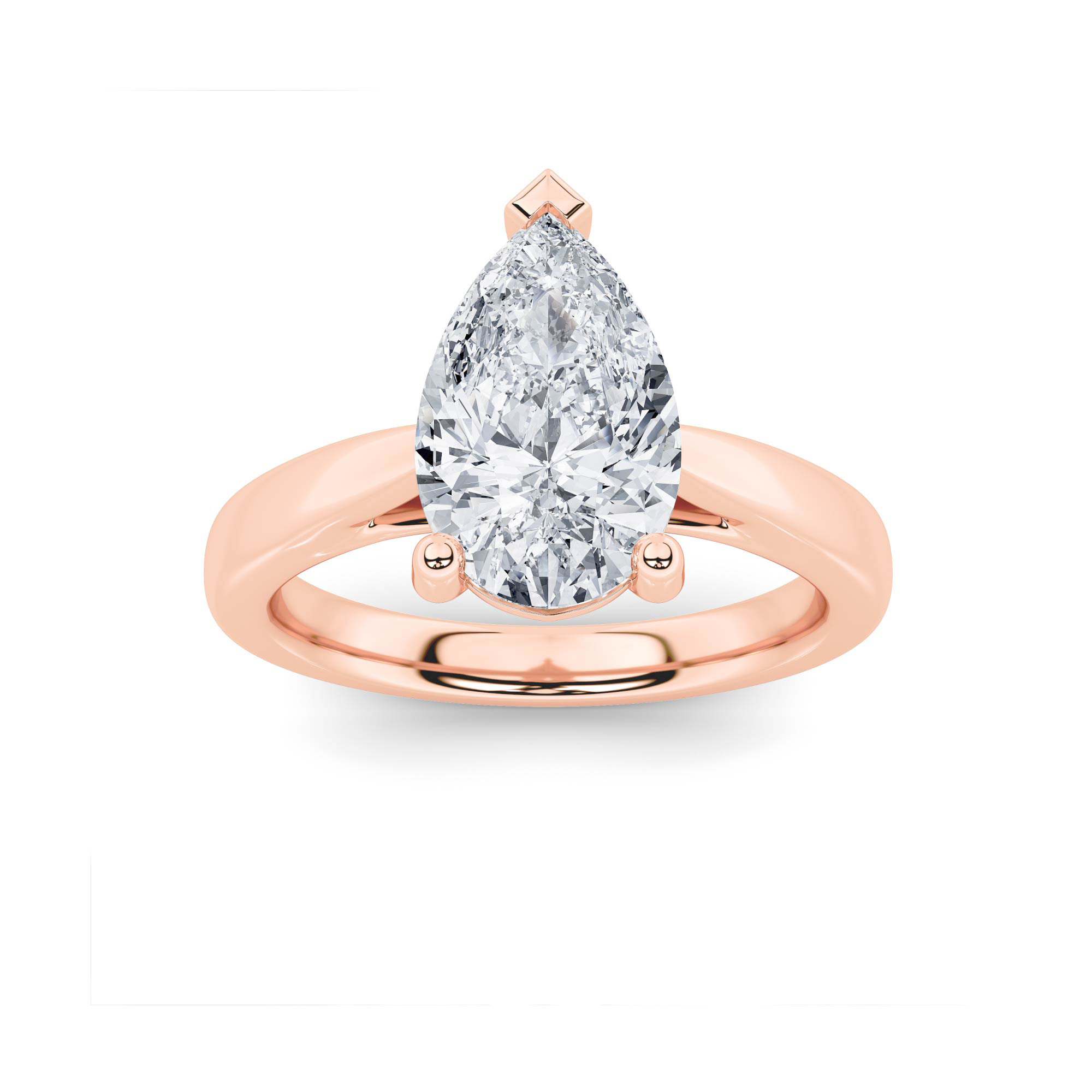 2Cttw Pear Shaped Lab Grown Diamond (F/VS) Classic Shank Solitaire Engagement Ring in 14K Gold