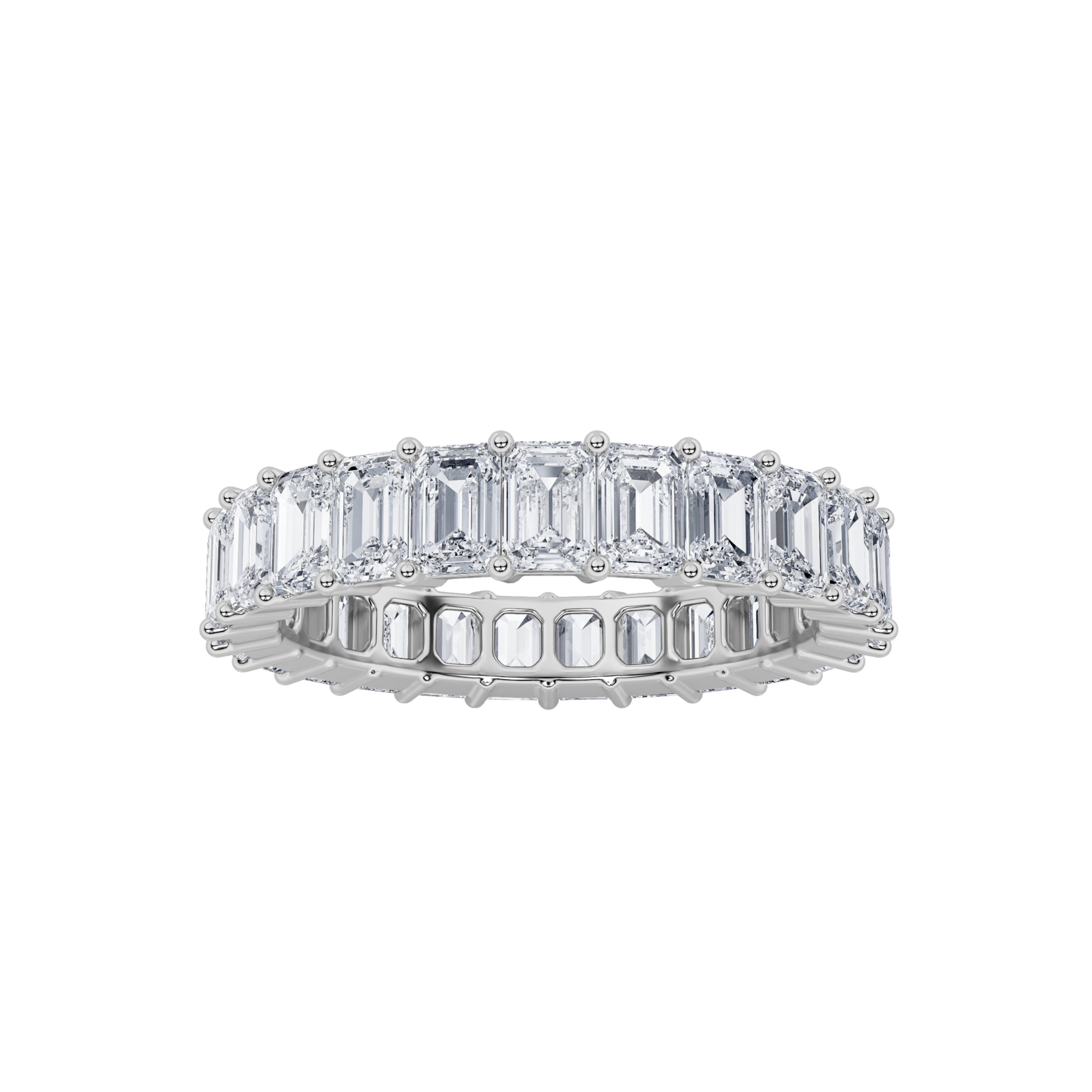 5.00 CT Emerald Diamond Ring in 14K White Gold
