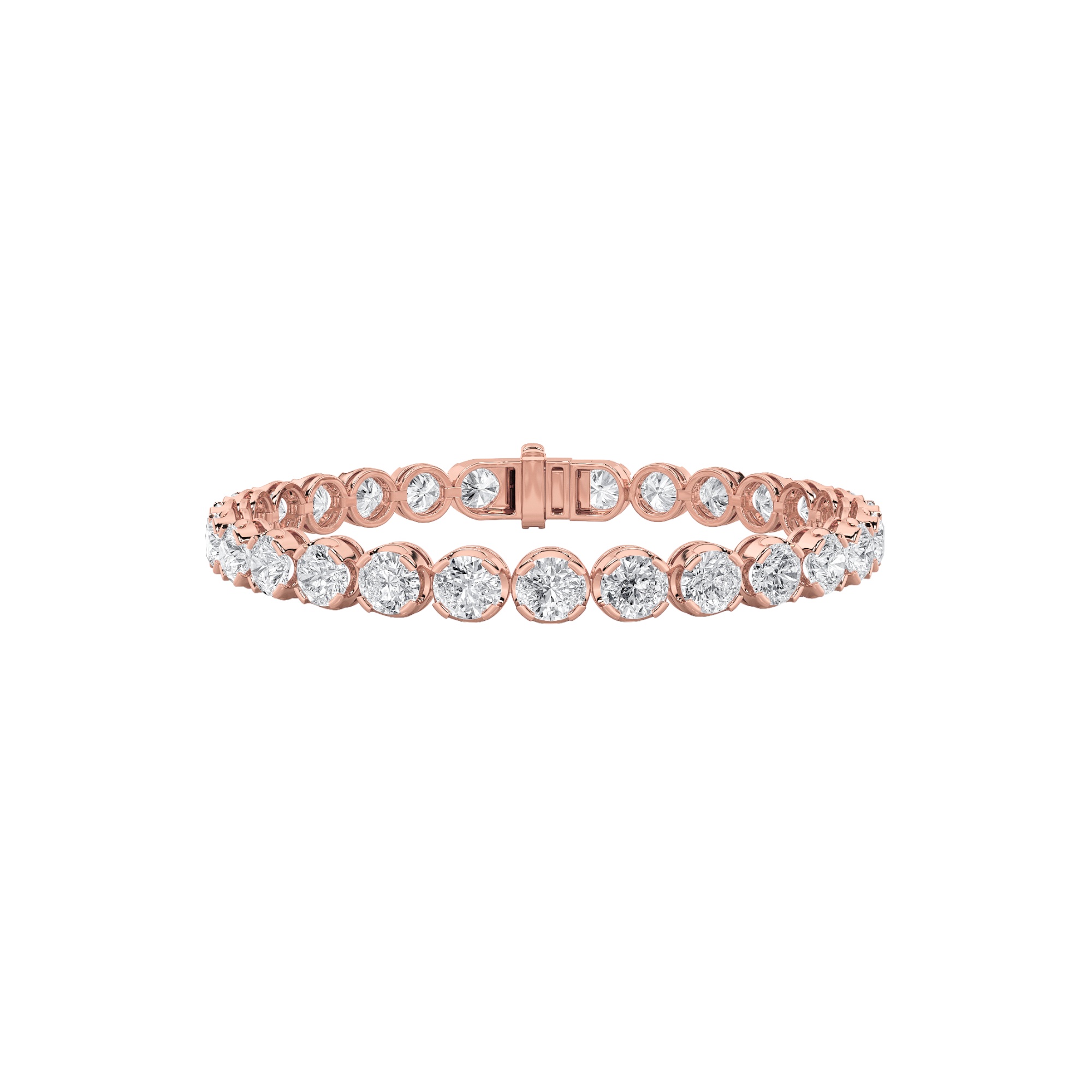 7Cttw Round Shaped Lab Grown Diamond (F/VS)  Bracelet in 14K Gold