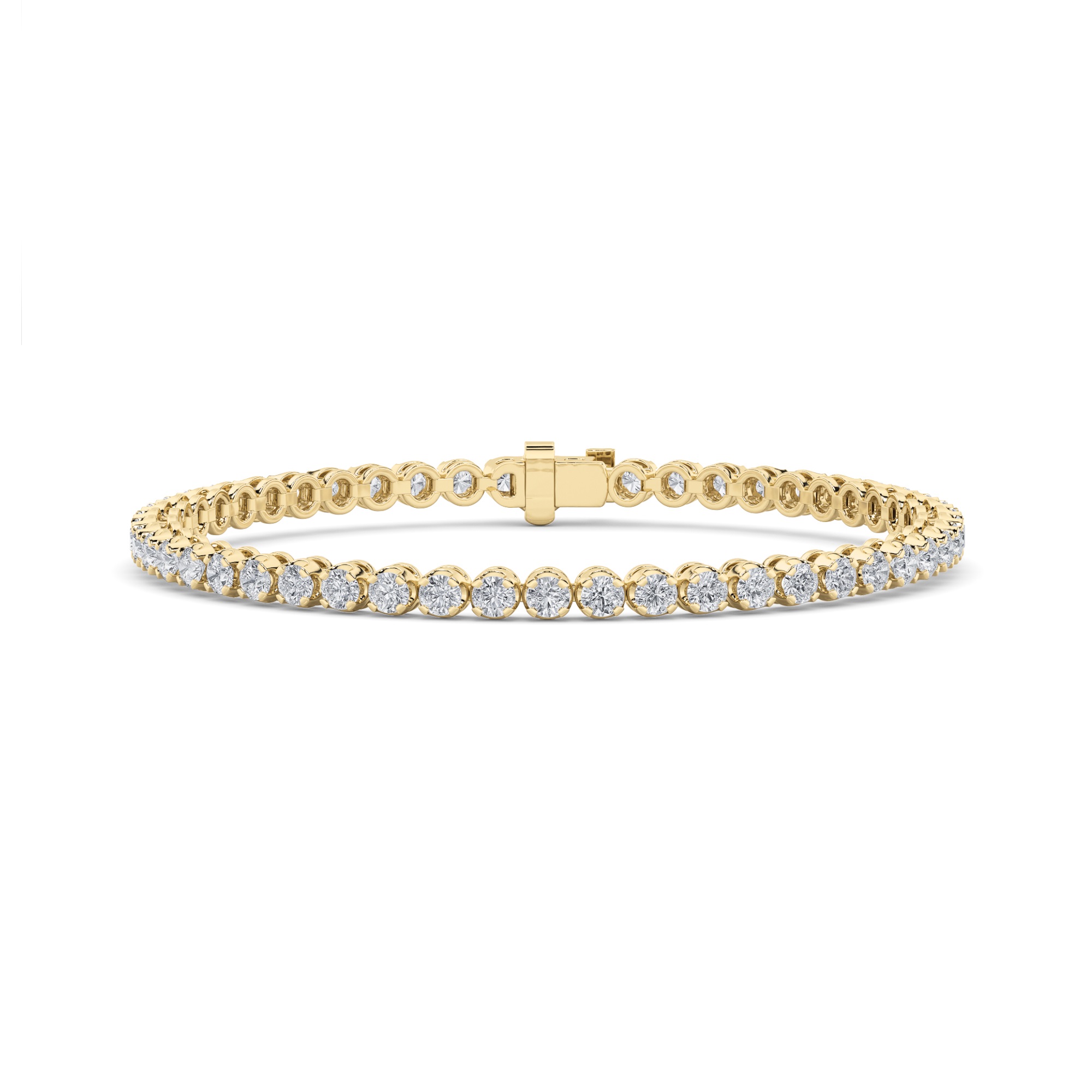 8Cttw Round Shaped Lab Grown Diamond (F/VS)  Bracelet in 14K Gold
