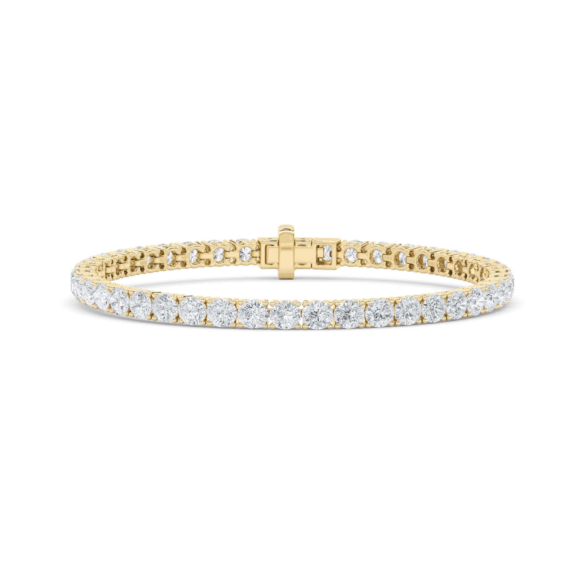 9Cttw Round Shaped Lab Grown Diamond (F/VS) Tennis Bracelet in 14K Gold