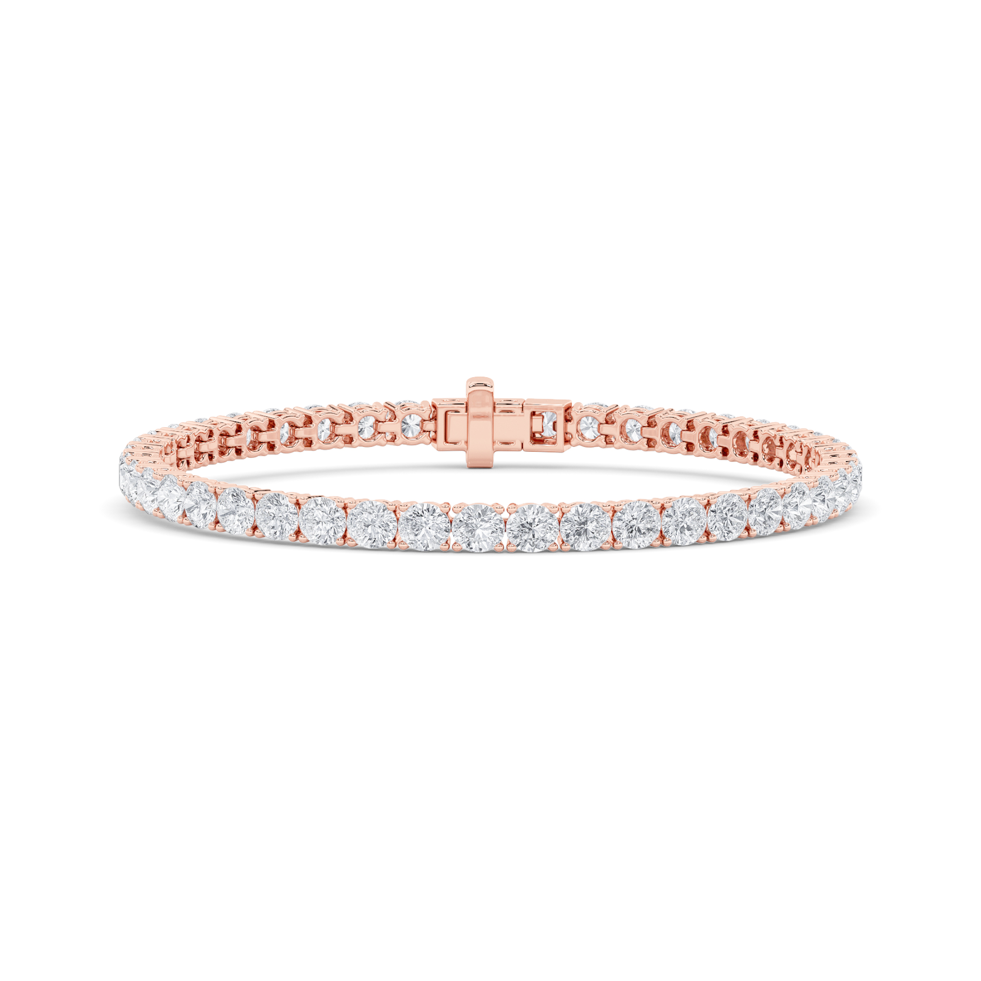 9Cttw Round Shaped Lab Grown Diamond (F/VS) Tennis Bracelet in 14K Gold