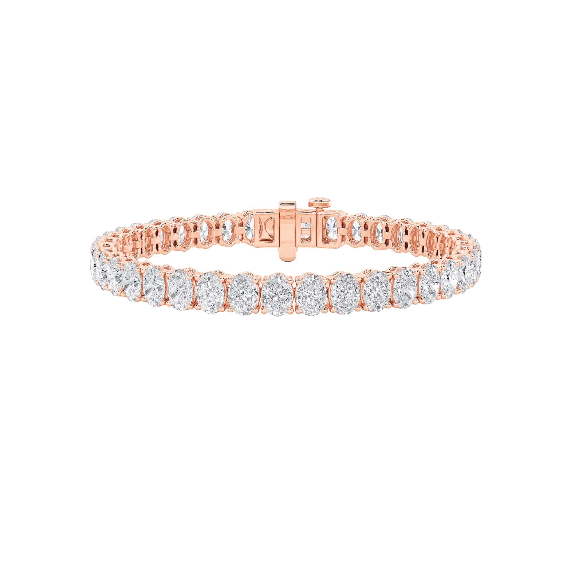 14.75Cttw Oval Shaped Lab Grown Diamond (F/VS) Tennis Bracelet in 14K Gold