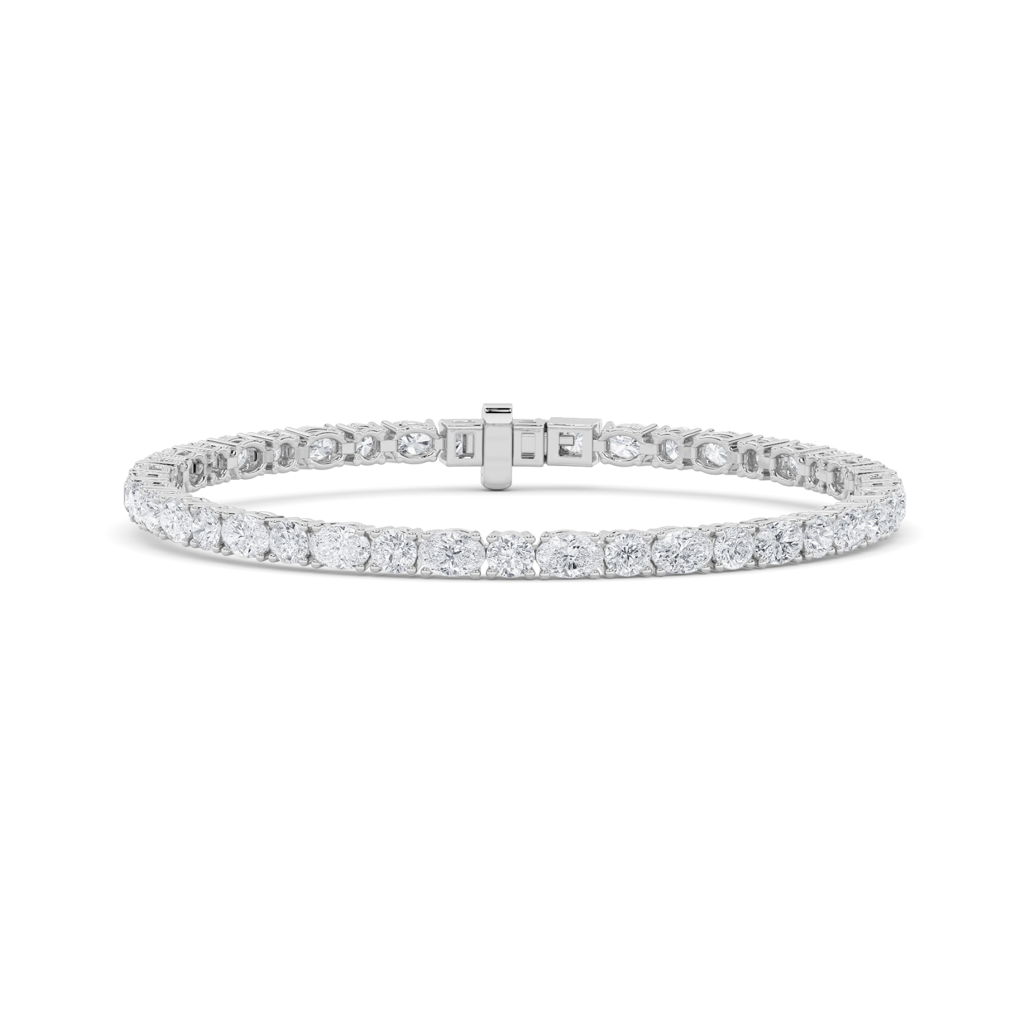 6.75Cttw Oval Shaped Lab Grown Diamond (F/VS)  Bracelet in 14K Gold