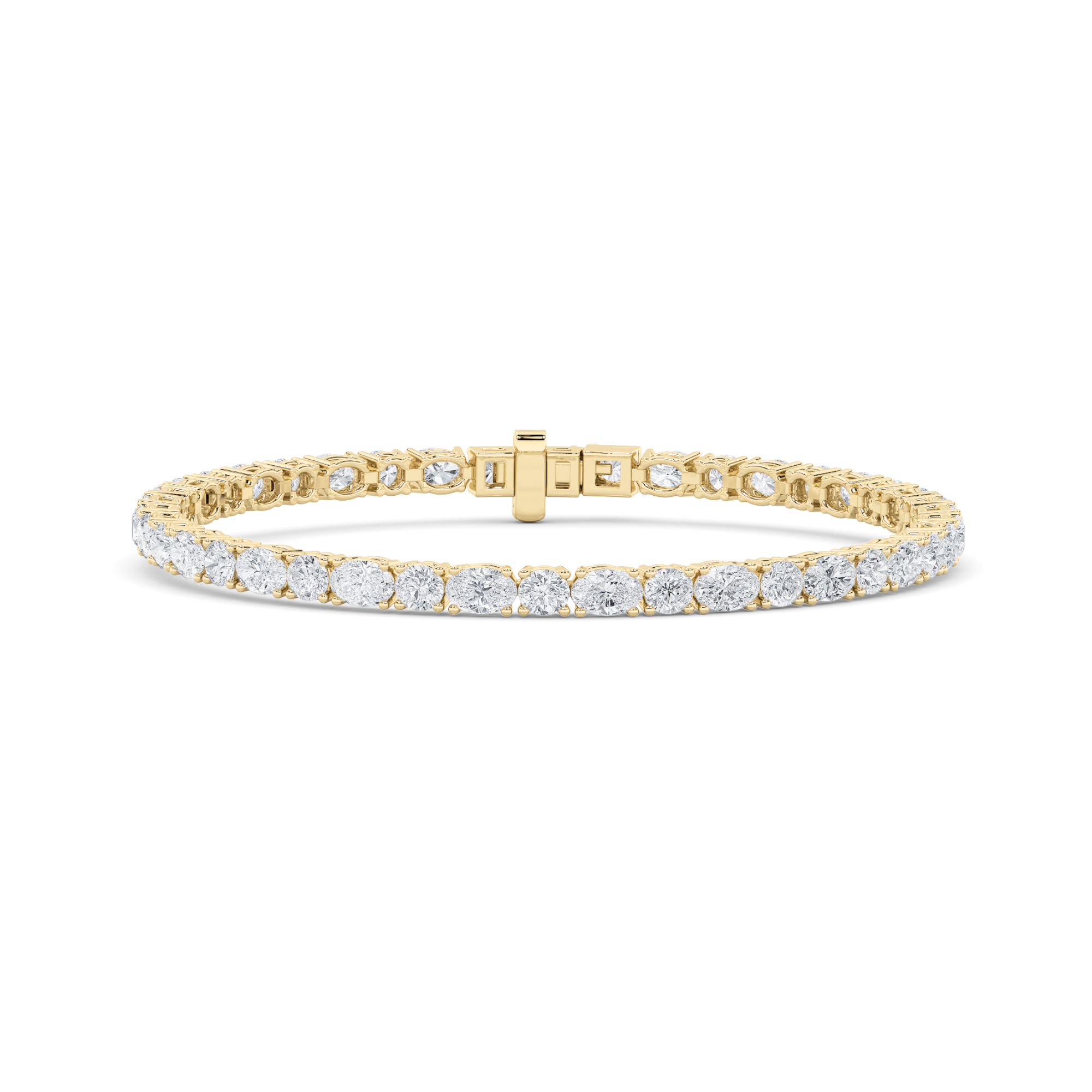 6.75Cttw Oval Shaped Lab Grown Diamond (F/VS)  Bracelet in 14K Gold