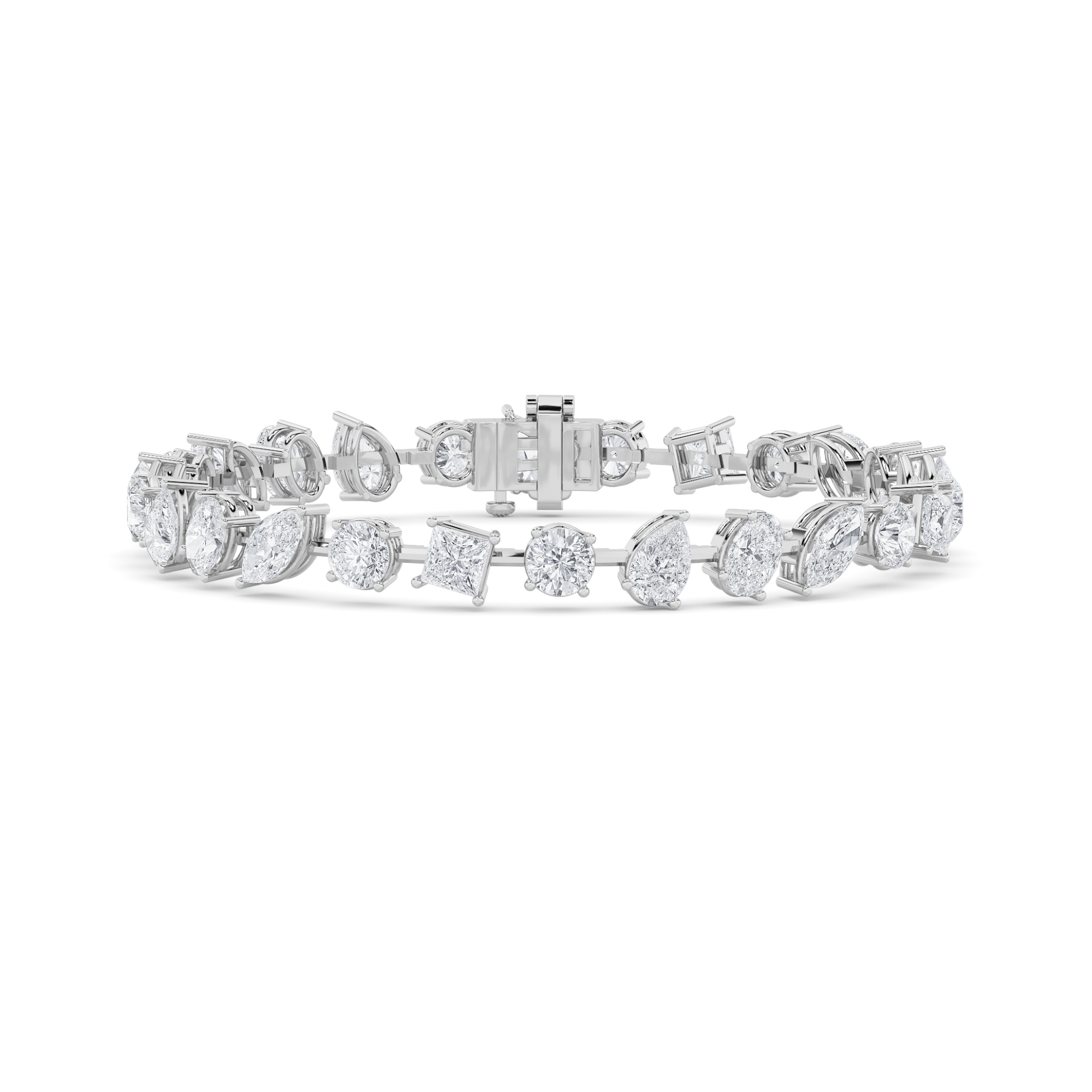 10.25Cttw Round Shaped Lab Grown Diamond (F/VS)  Bracelet in 14K Gold