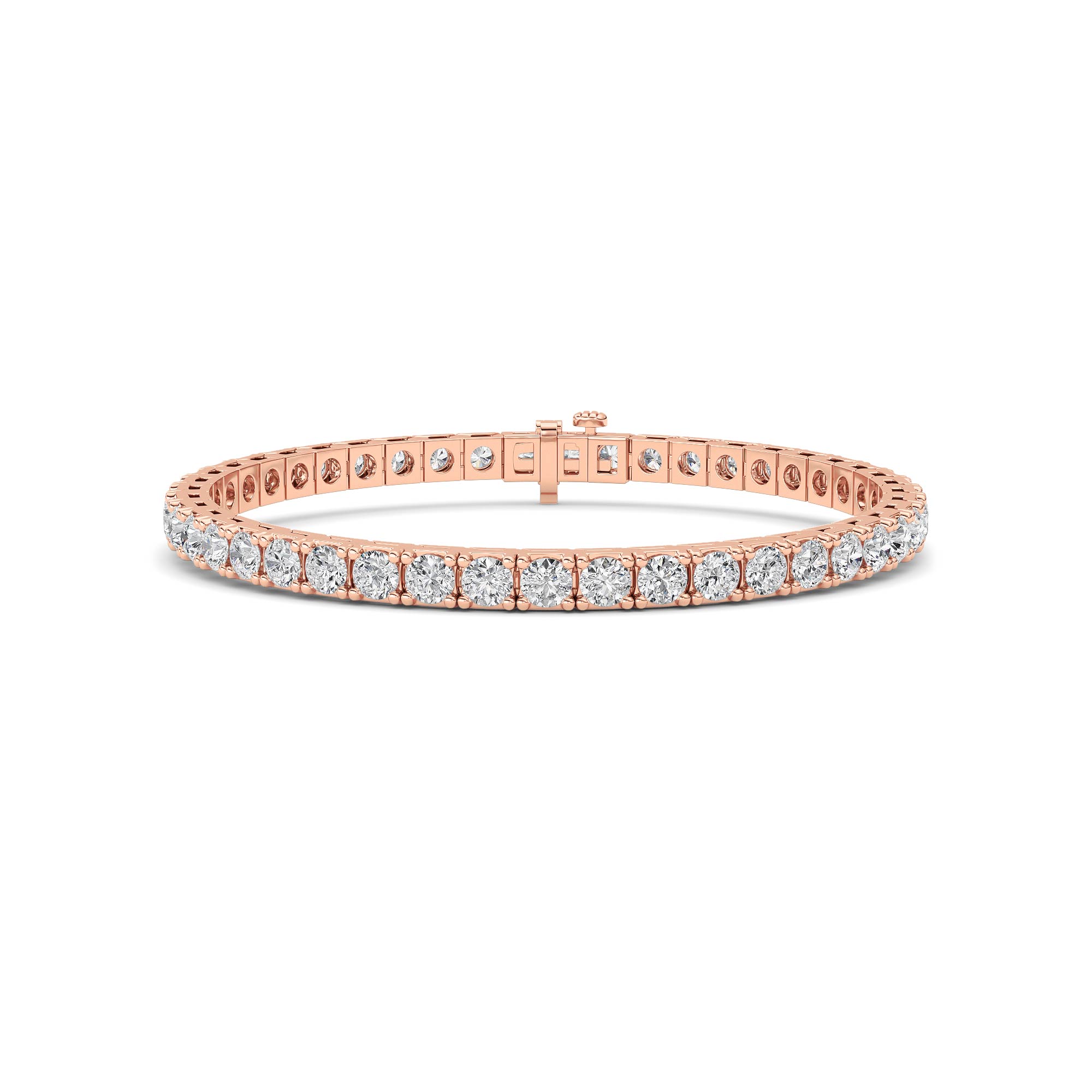 10Cttw Round Shaped Lab Grown Diamond (F/VS) Bracelet in 14K Gold