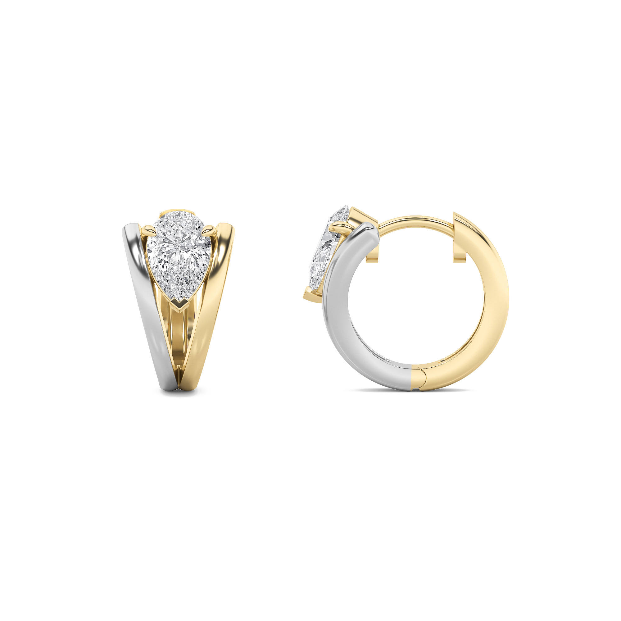 1.5Cttw Pear Shaped Lab Grown Diamond (F/VS) Fashion Earrings in 14K Gold