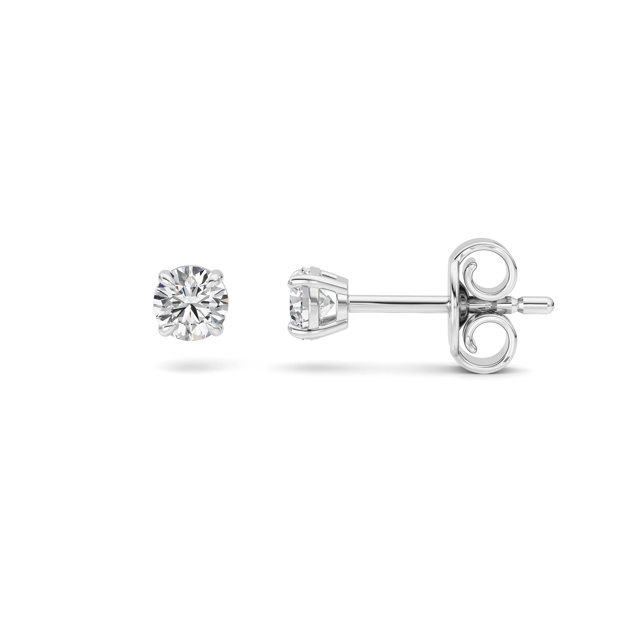 1Cttw Princess Shaped Lab Grown Diamond (F/VS) Classic Basket Set Stud Earrings in 14K Gold