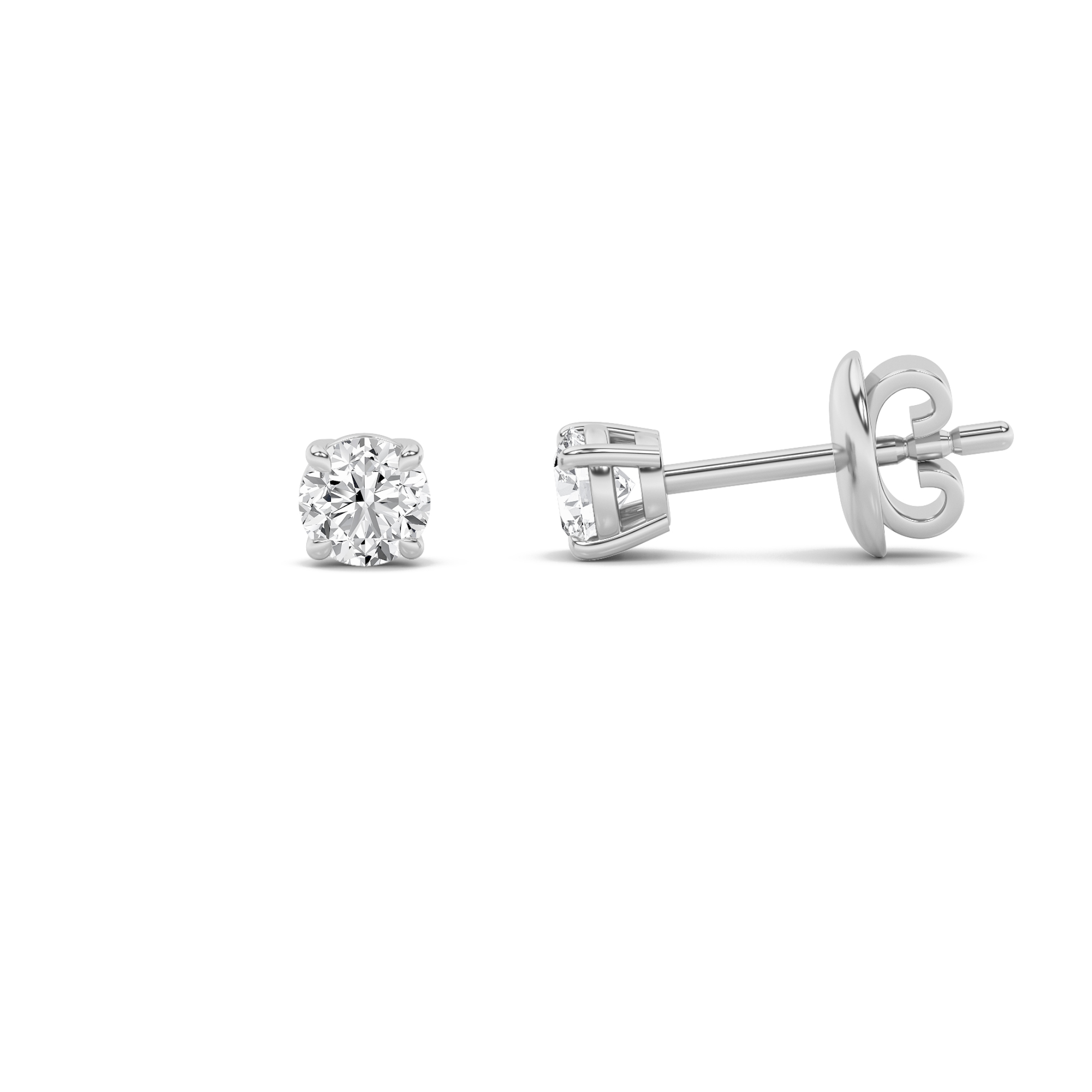 1Cttw Princess Shaped Lab Grown Diamond (F/VS) Classic Basket Set Stud Earrings in 14K Gold