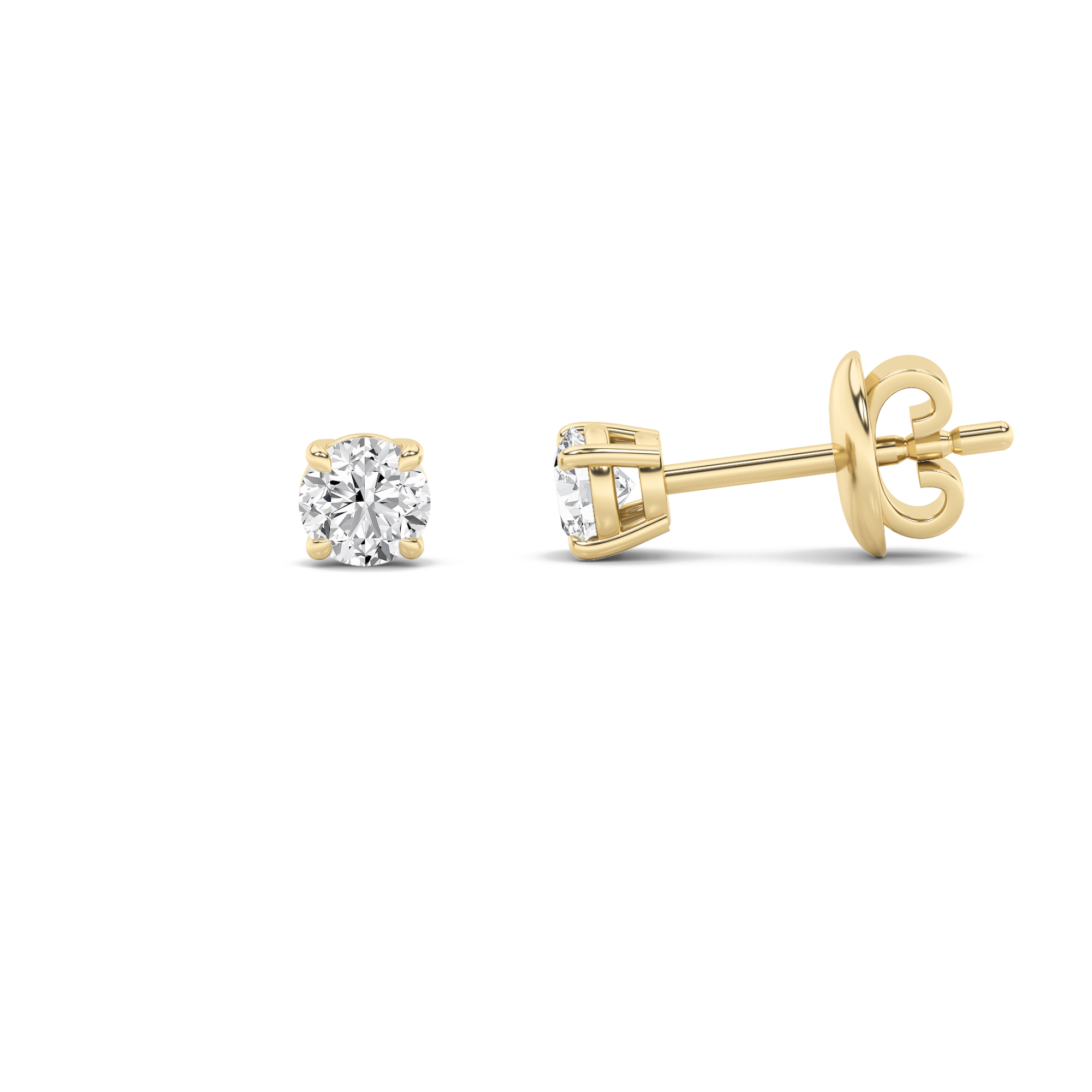 1Cttw Princess Shaped Lab Grown Diamond (F/VS) Classic Basket Set Stud Earrings in 14K Gold