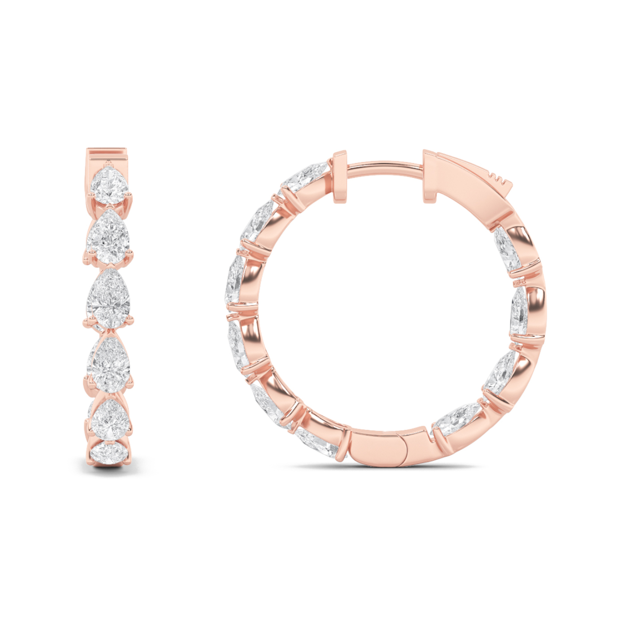 4Cttw Pear Shaped Lab Grown Diamond (F/VS)  Earrings in 14K Gold