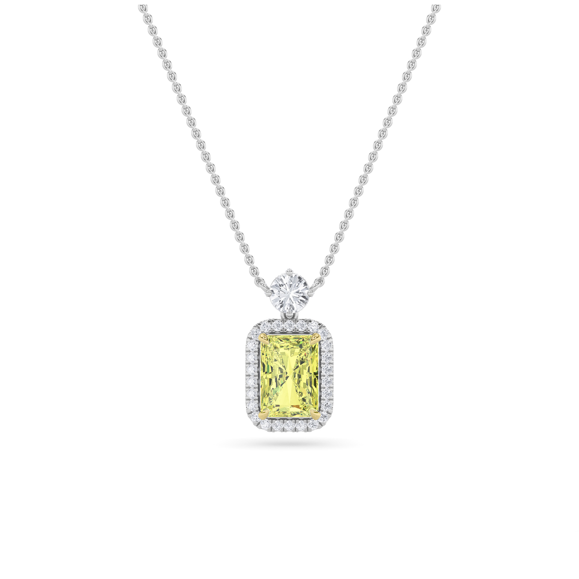 2.5Cttw Radiant Shaped Lab Grown Diamond (F/VS)  Necklace in 14K Gold