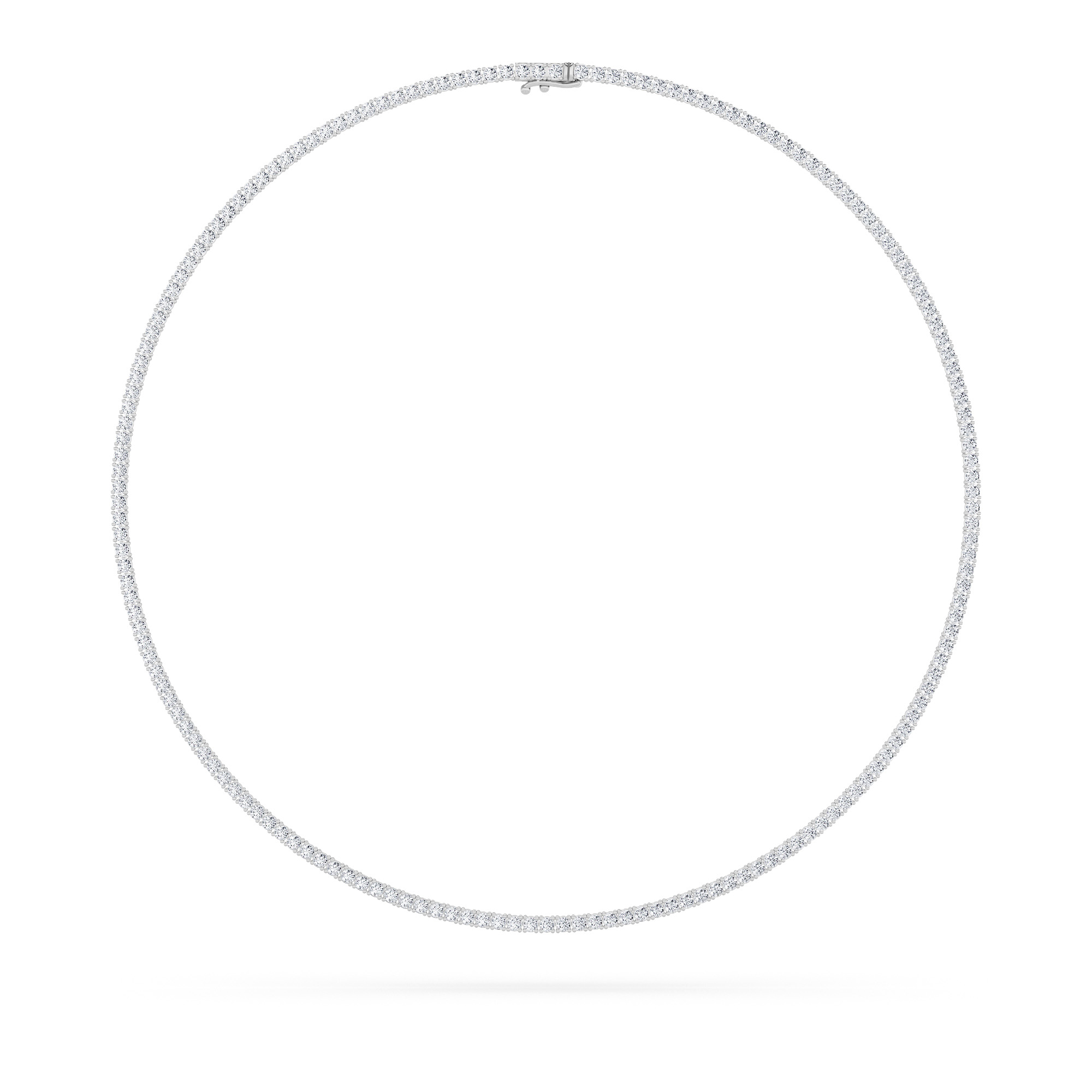 9.5Cttw Round Shaped Lab Grown Diamond (F/VS) Petite Line Necklace in 14K Gold