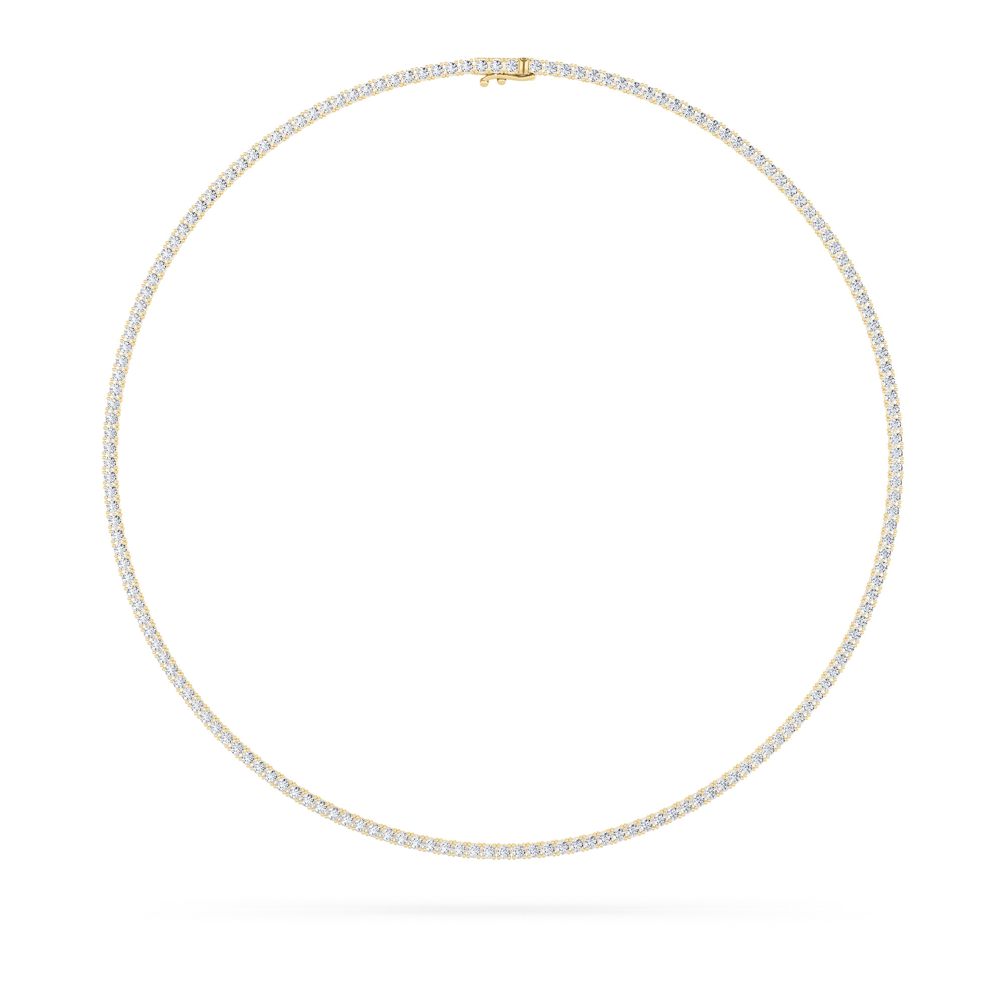 9.5Cttw Round Shaped Lab Grown Diamond (F/VS) Petite Line Necklace in 14K Gold