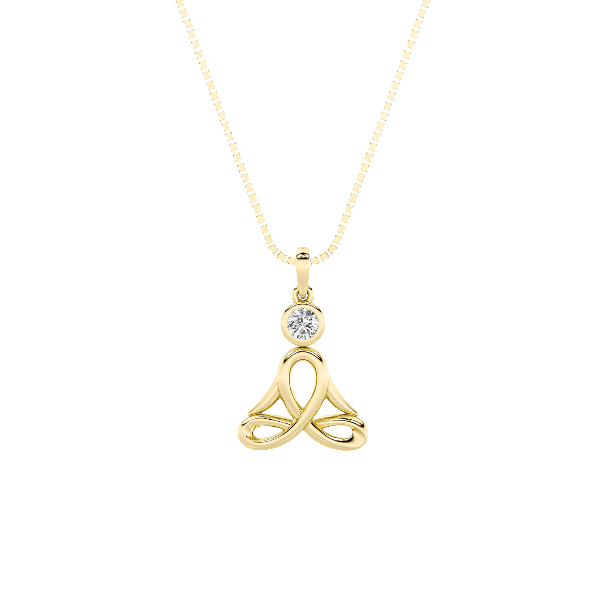 0.25Cttw Round Shaped Lab Grown Diamond (F/VS)  Pendant in 14K Gold