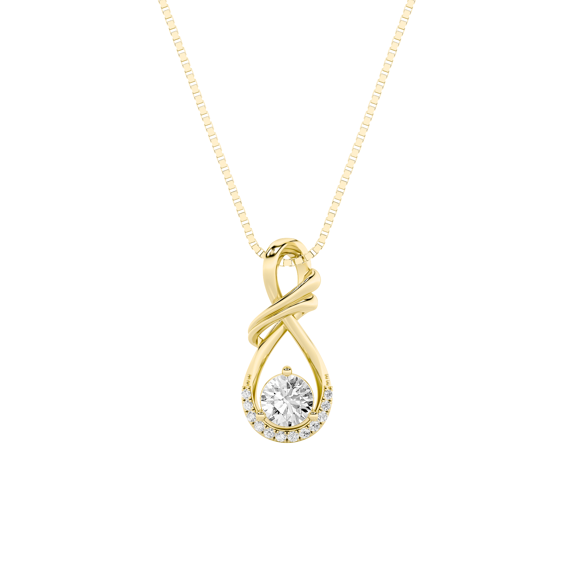 1Cttw Round Shaped Lab Grown Diamond (F/VS) Solitaire Pendant in 14K Gold