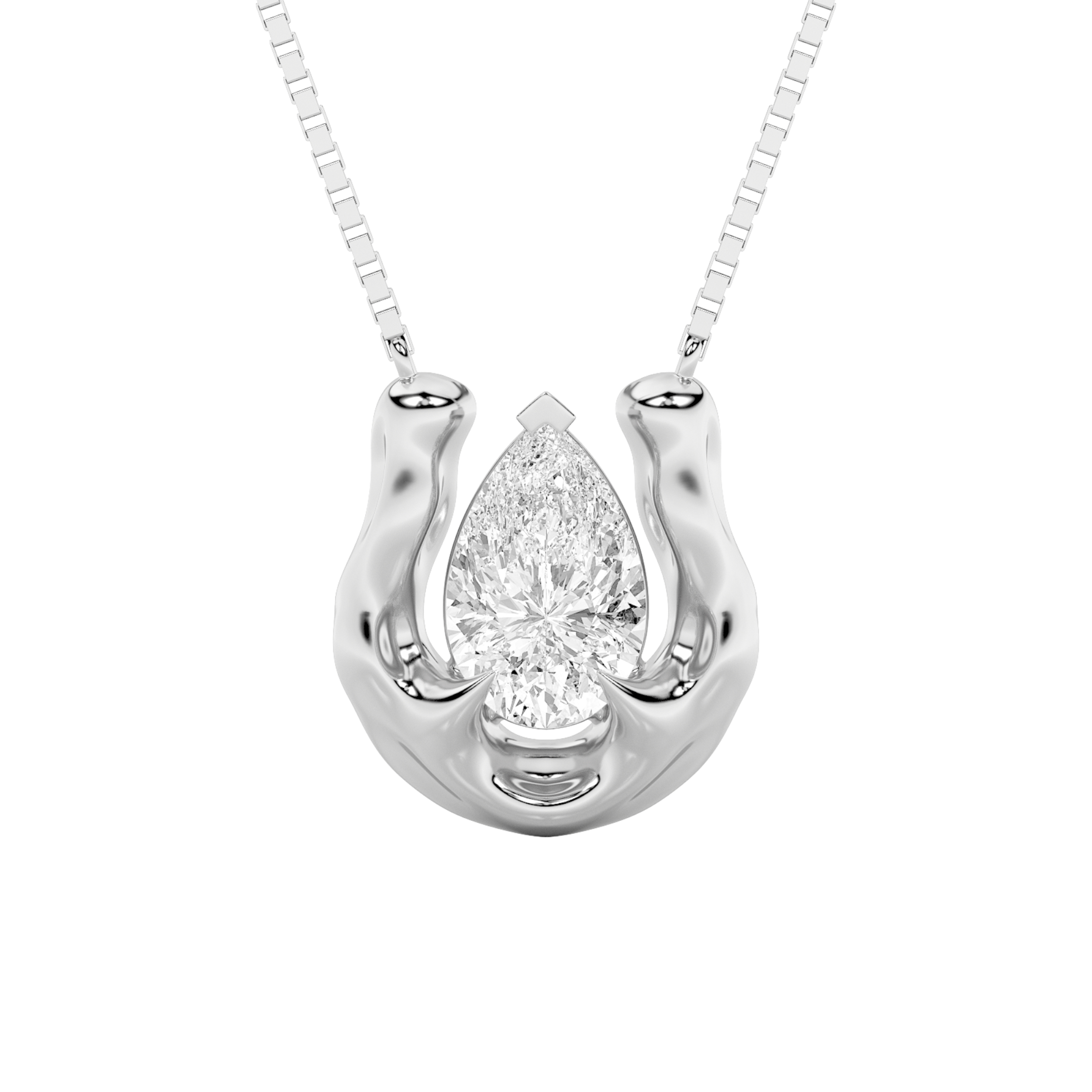 1Cttw Pear Shaped Lab Grown Diamond (F/VS)  Necklace in 14K Gold