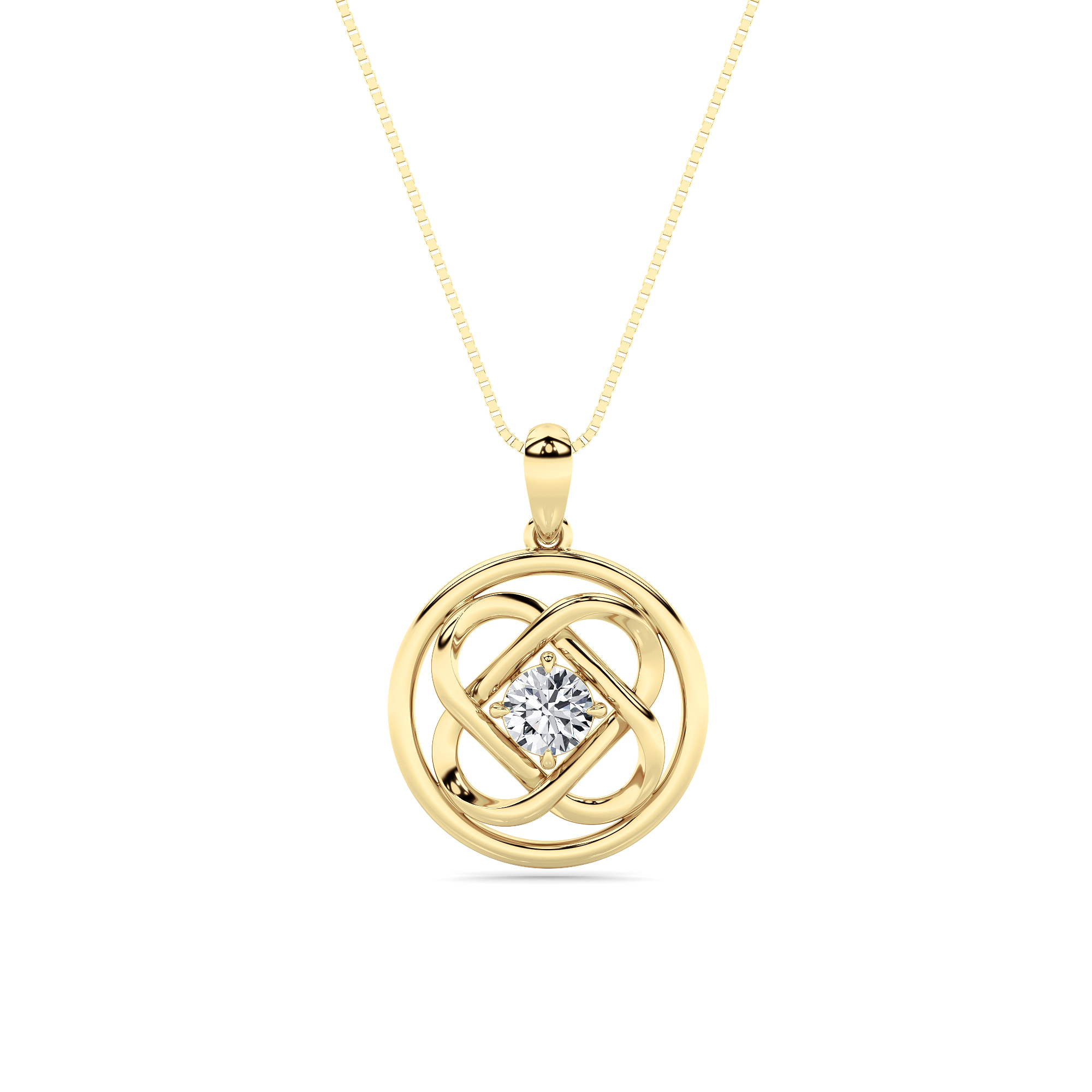 0.5Cttw Round Shaped Lab Grown Diamond (F/VS)  Pendant in 14K Gold