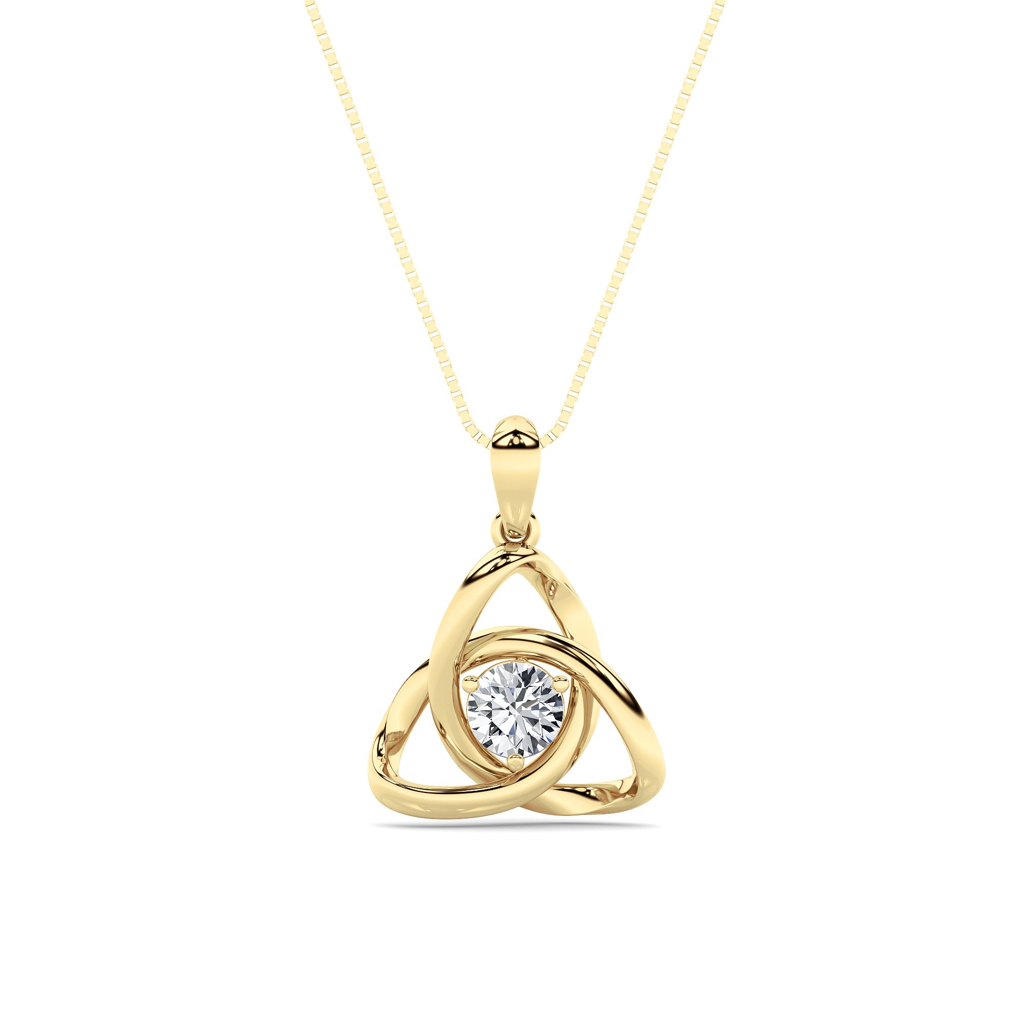 0.5Cttw Round Shaped Lab Grown Diamond (F/VS)  Pendant in 14K Gold