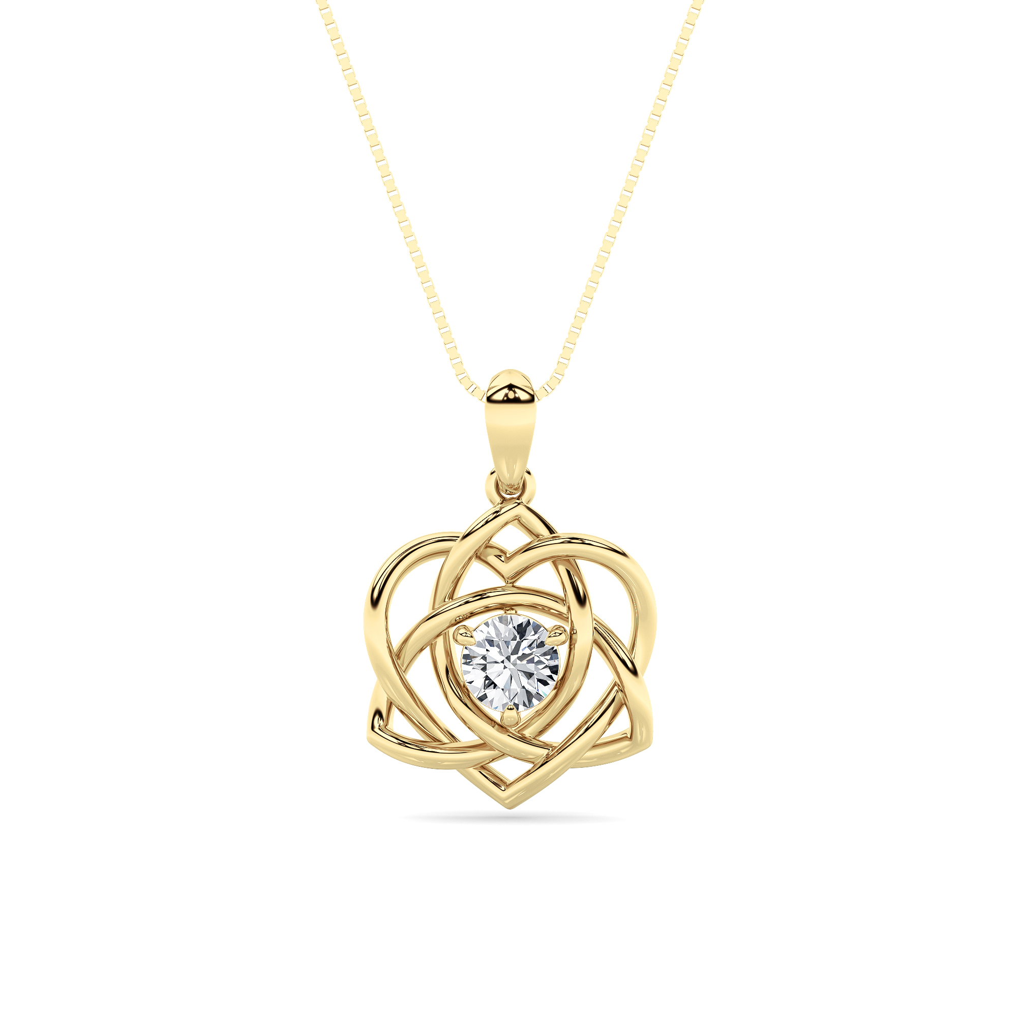 0.5Cttw Round Shaped Lab Grown Diamond (F/VS)  Pendant in 14K Gold