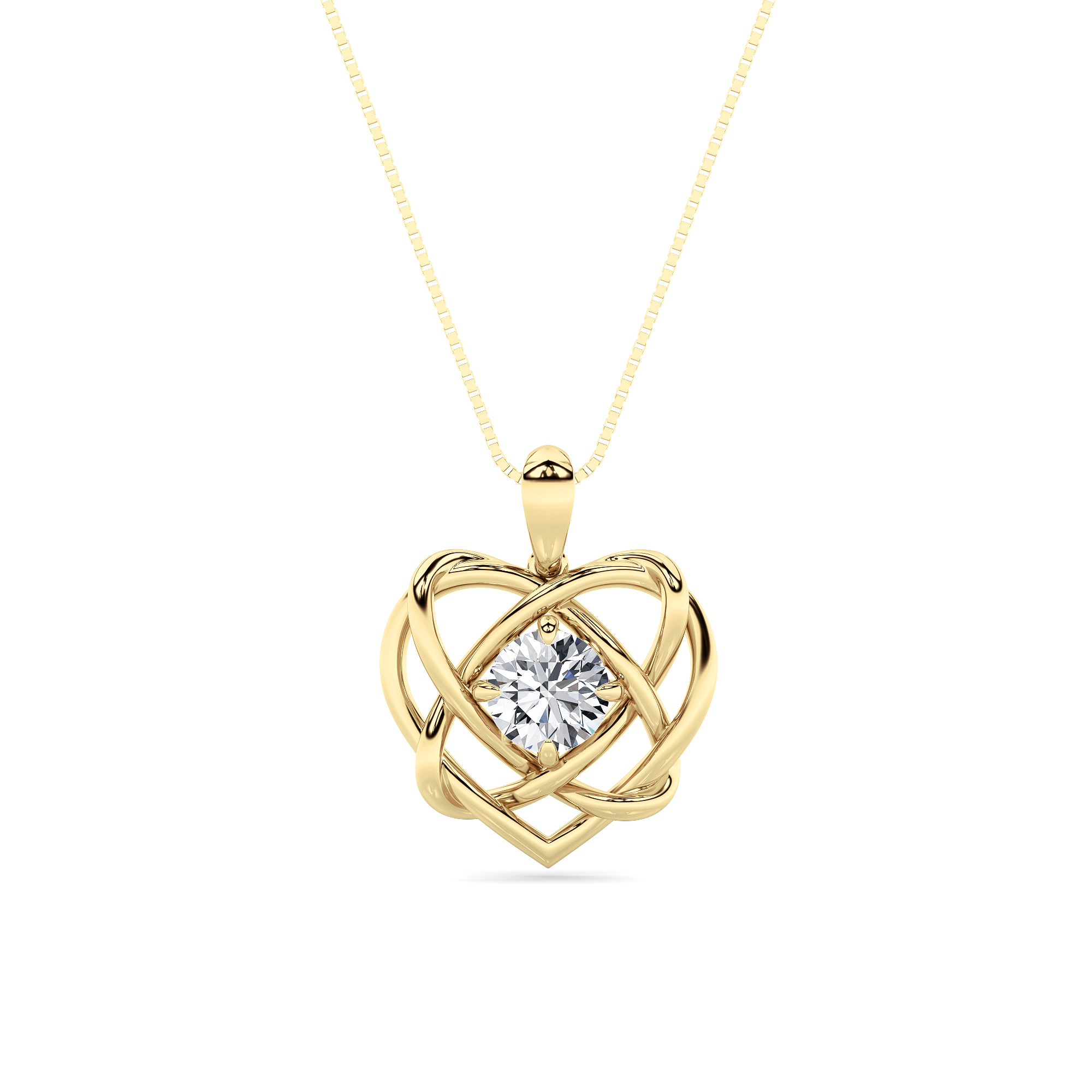 1Cttw Round Shaped Lab Grown Diamond (F/VS)  Pendant in 14K Gold
