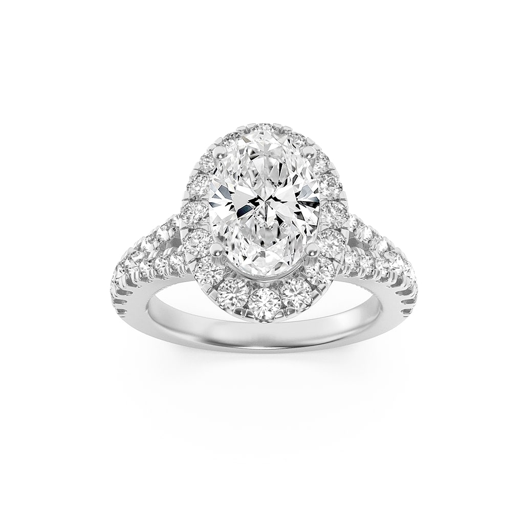 2.5Cttw Oval Shaped Lab Grown Diamond (F/VS)  Ring in 14K Gold