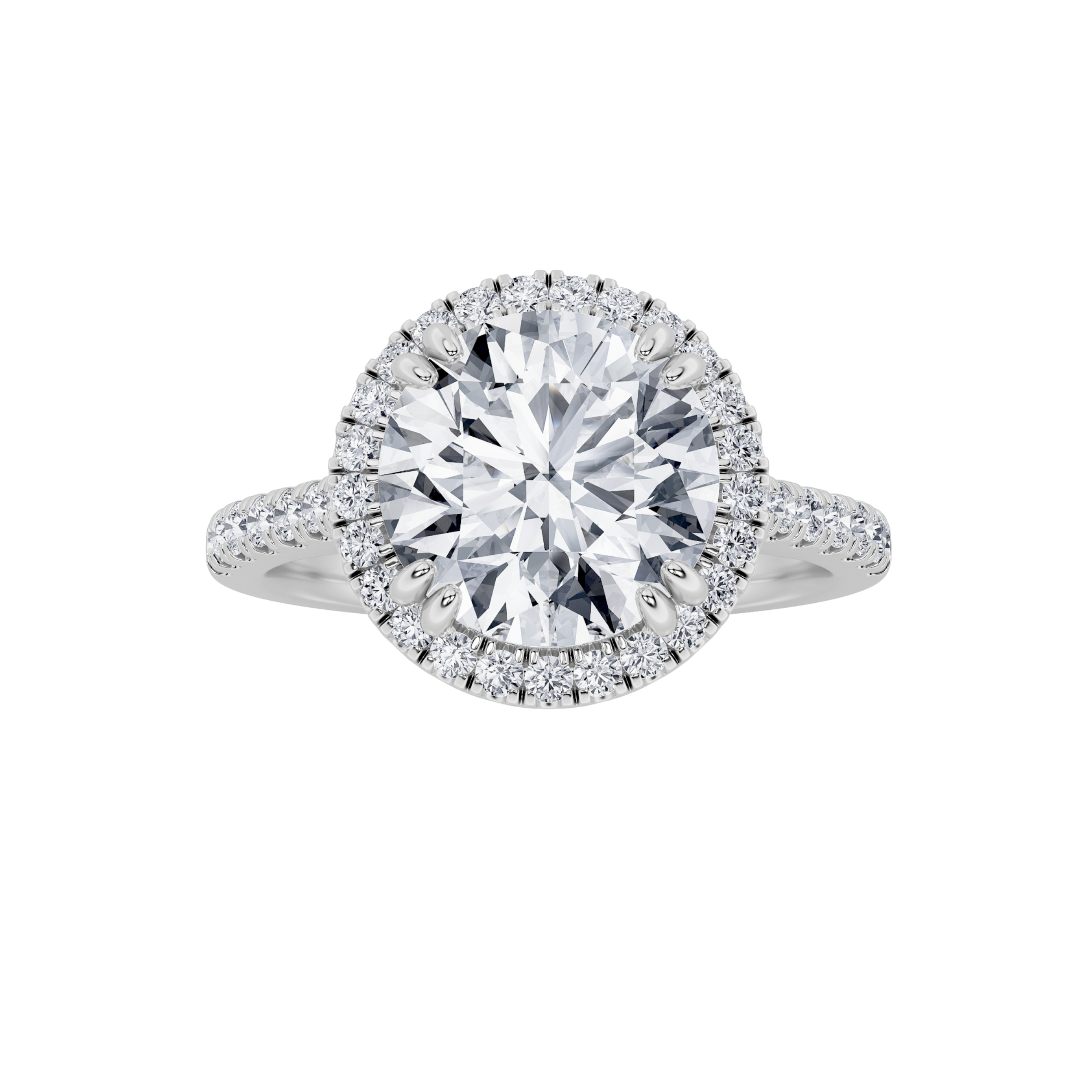 5Cttw Round Shaped Lab Grown Diamond (F/VS)  Ring in 14K Gold