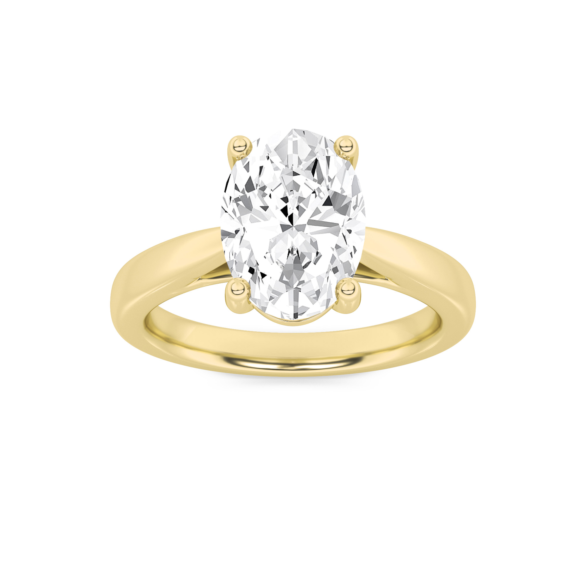 2Cttw Oval Shaped Lab Grown Diamond (F/VS) Classic Shank Solitaire Engagement Ring in 14K Gold