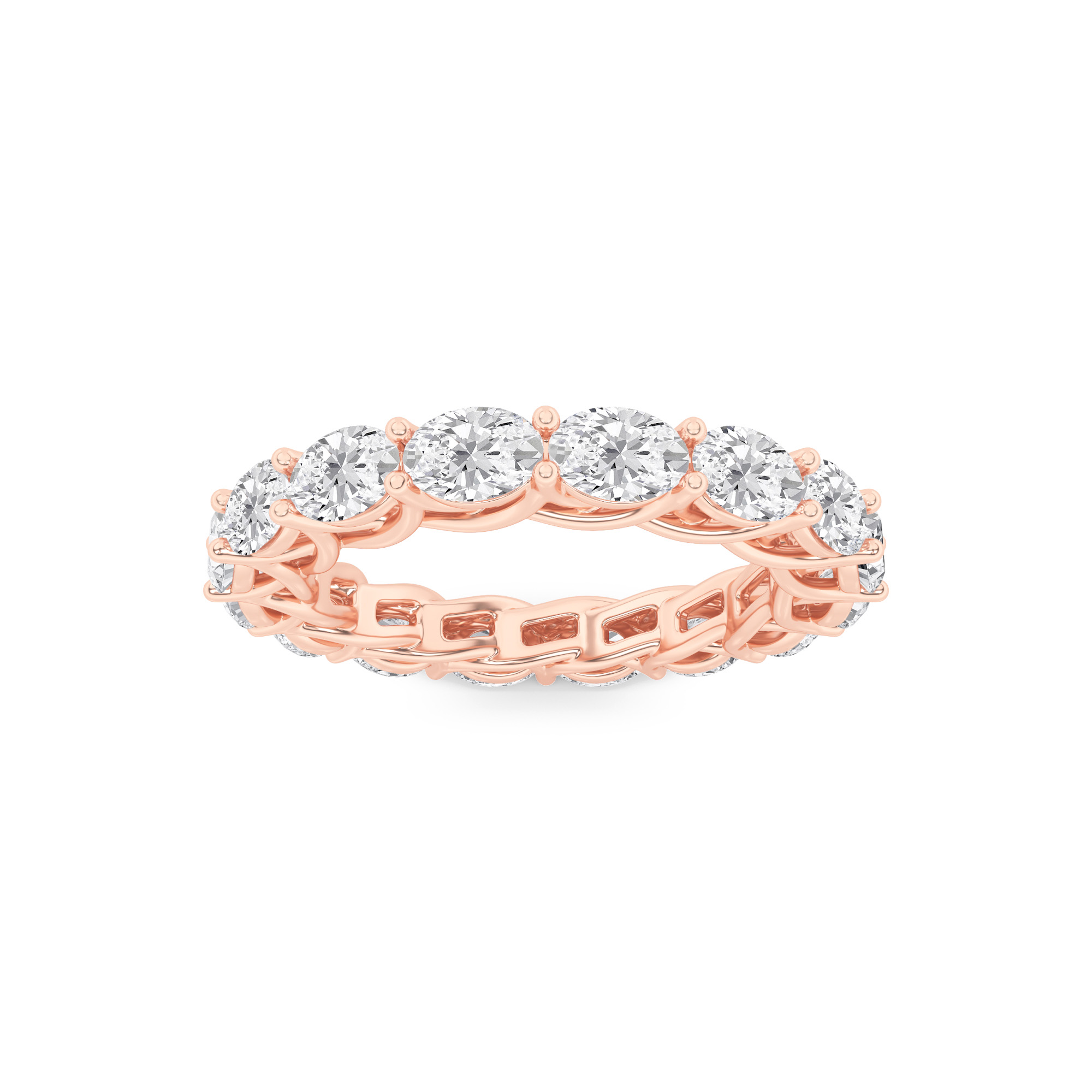 3Cttw Oval Shaped Lab Grown Diamond (F/VS) Eternity Band Ring in 14K Gold