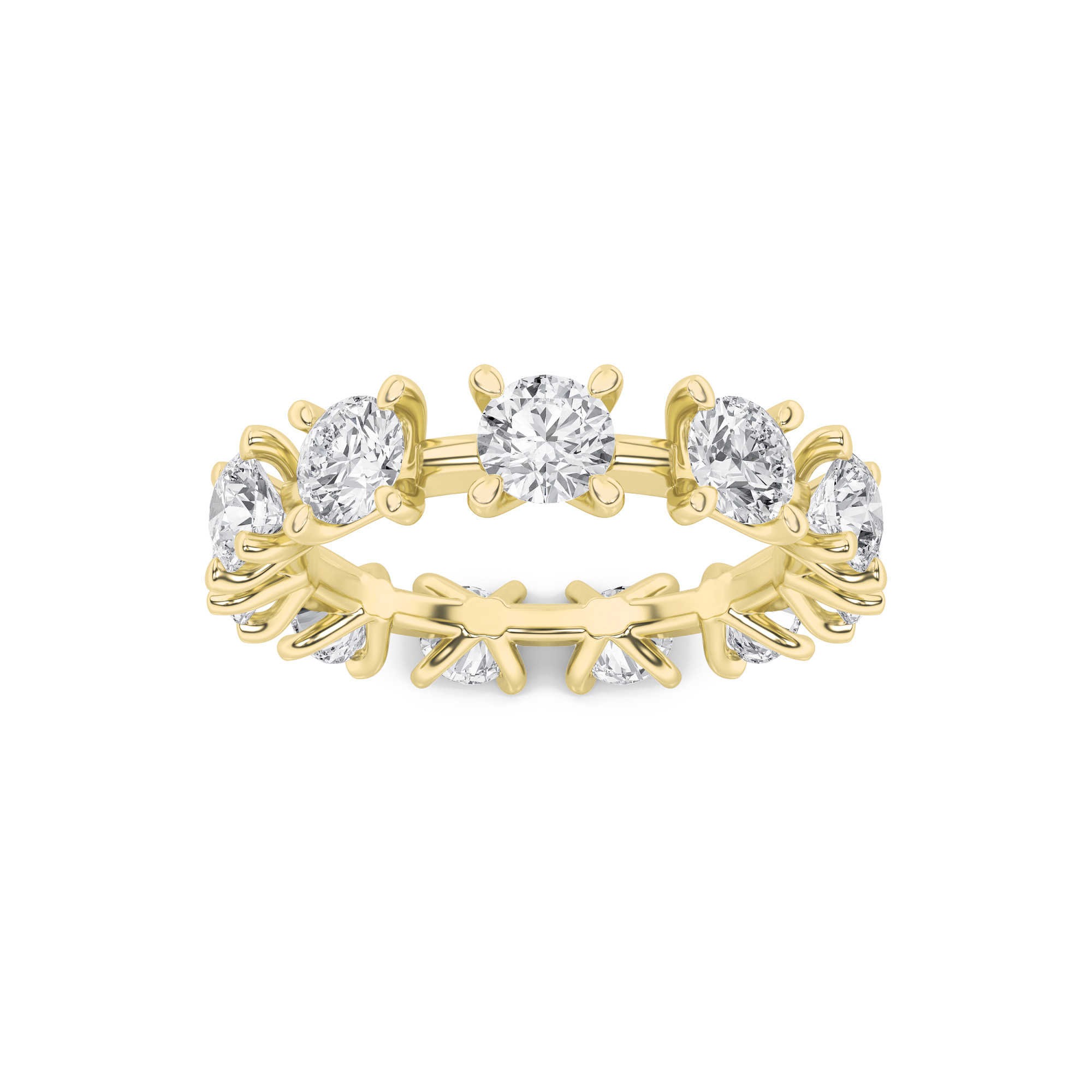 3Cttw Round Shaped Lab Grown Diamond (F/VS) Eternity Band Ring in 14K Gold
