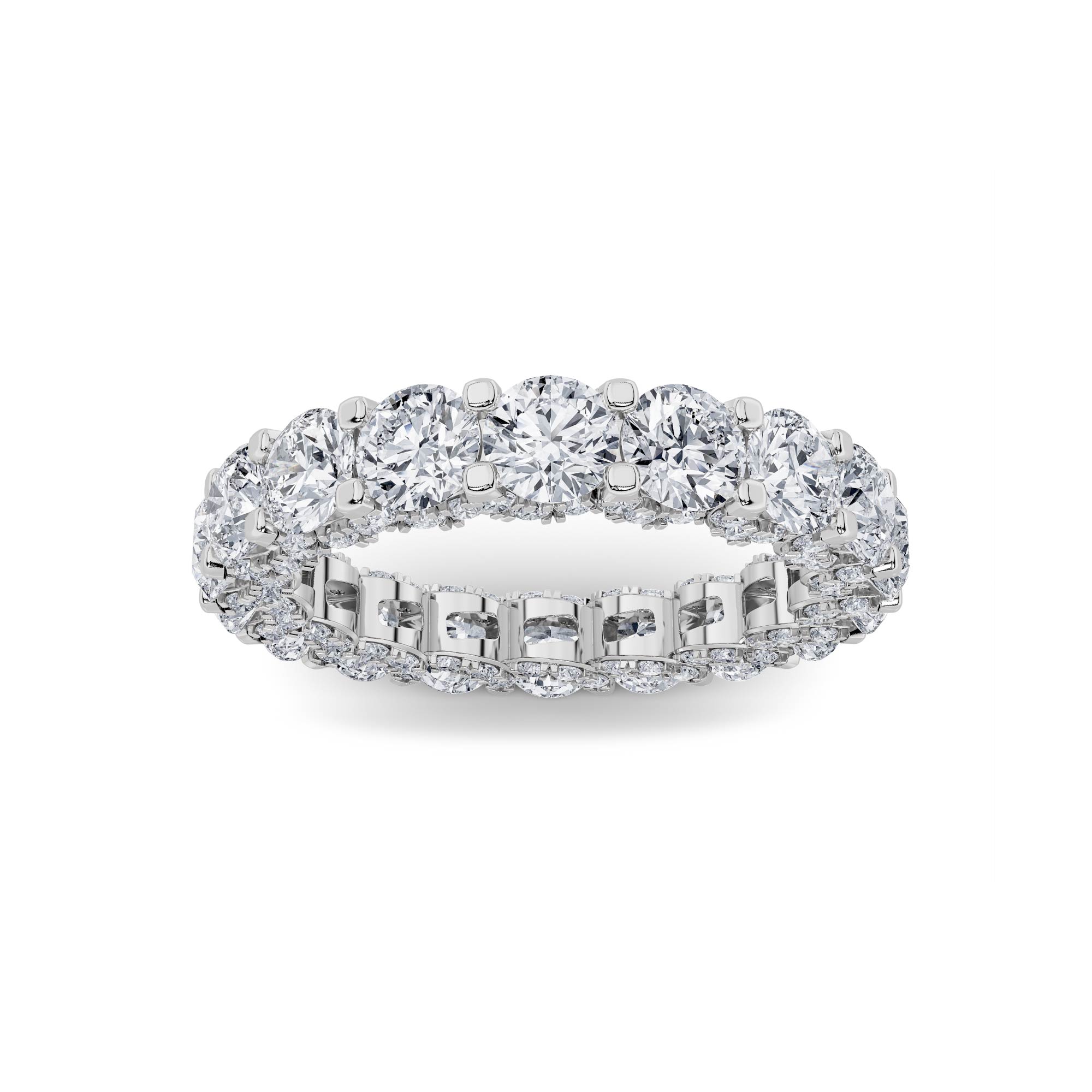 5Cttw Round Shaped Lab Grown Diamond (F/VS) Eternity Band Ring in 14K Gold