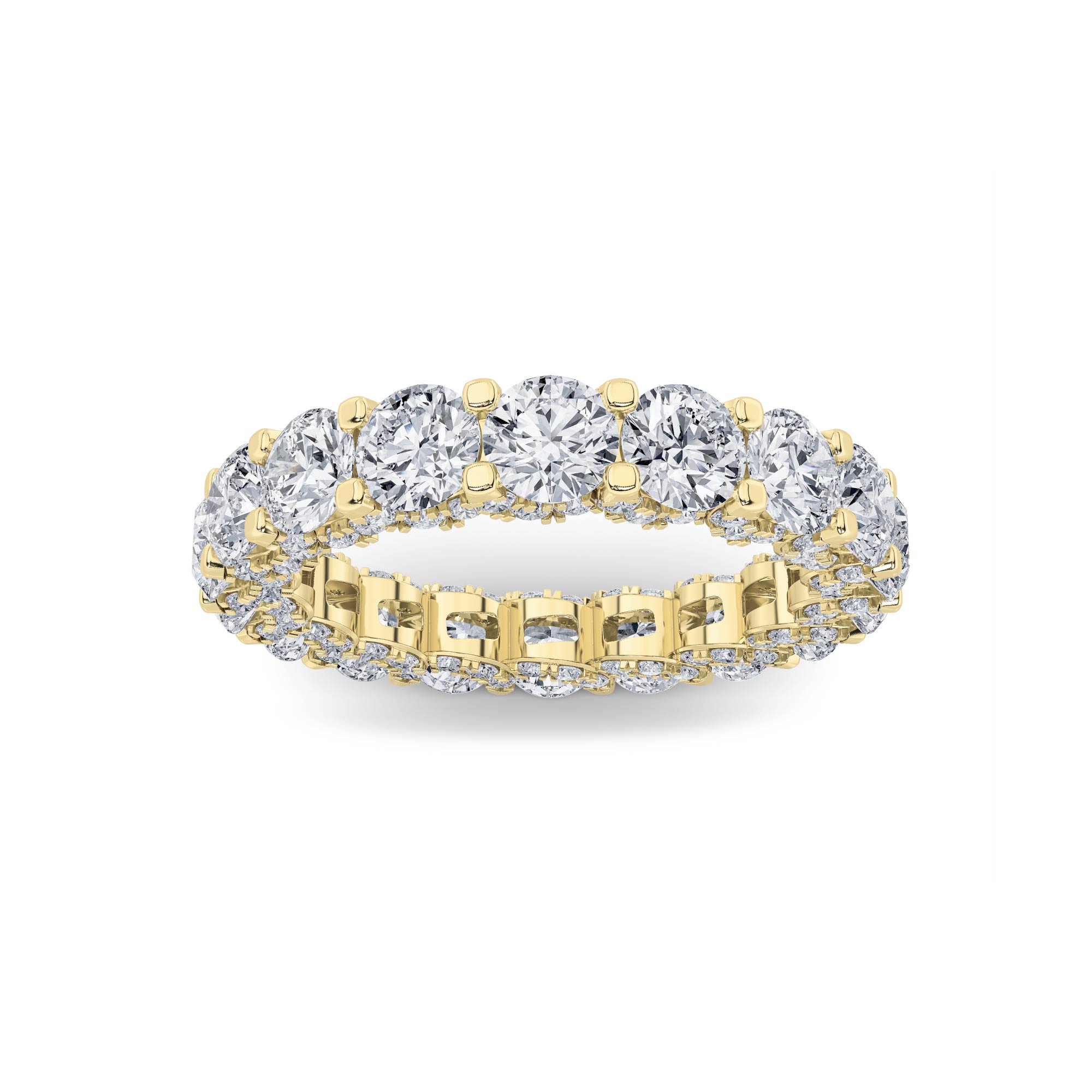 5Cttw Round Shaped Lab Grown Diamond (F/VS) Eternity Band Ring in 14K Gold