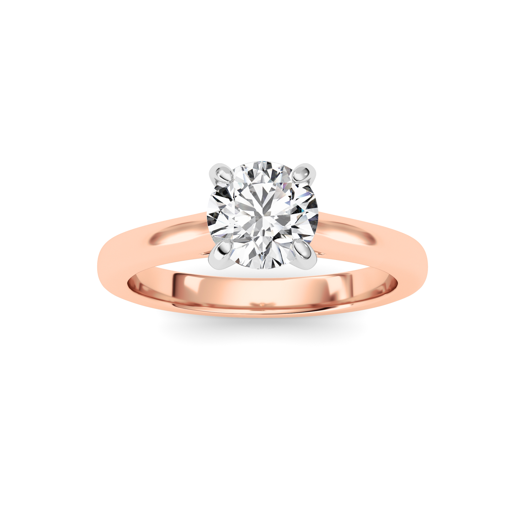 0.5Cttw Round Shaped Lab Grown Diamond (F/VS) Solitaire Ring in 14K Gold