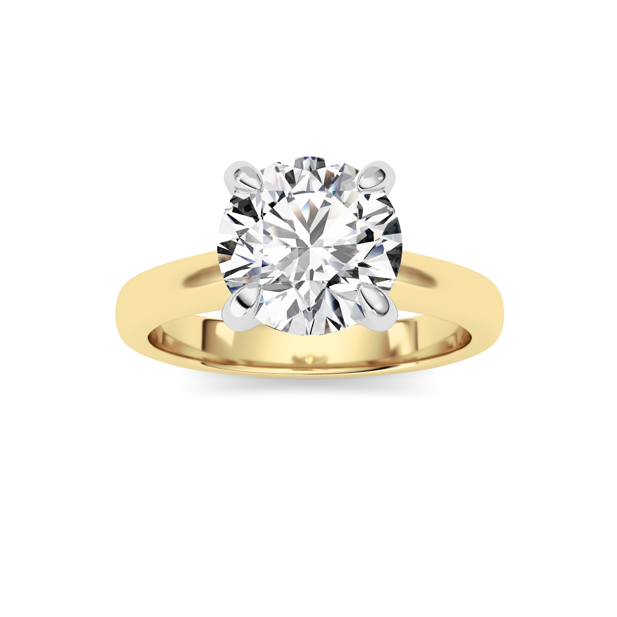 0.5Cttw Round Shaped Lab Grown Diamond (F/VS) Solitaire Ring in 14K Gold