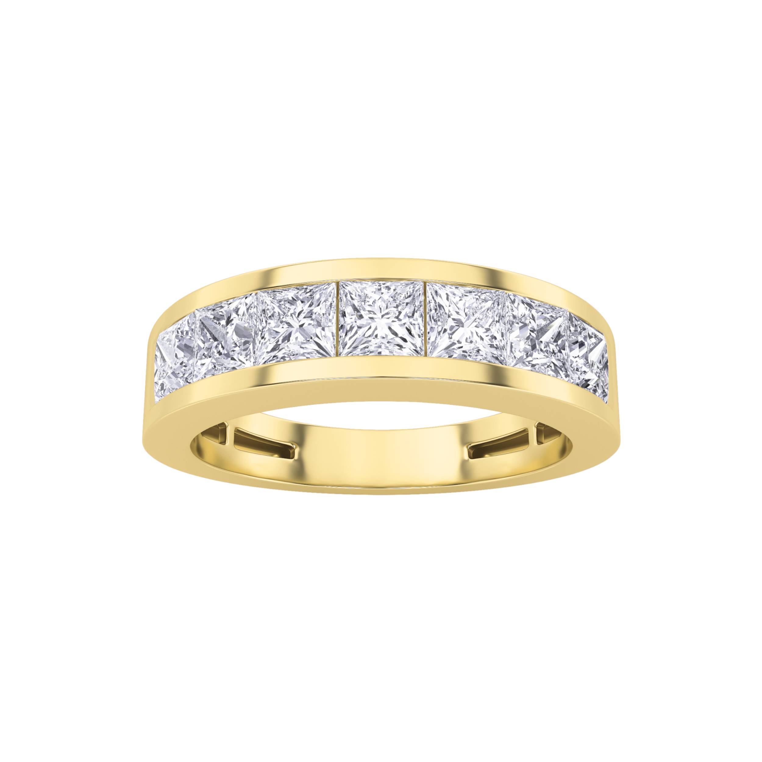 2Cttw Princess Shaped Lab Grown Diamond (F/VS)  Ring in 14K Gold