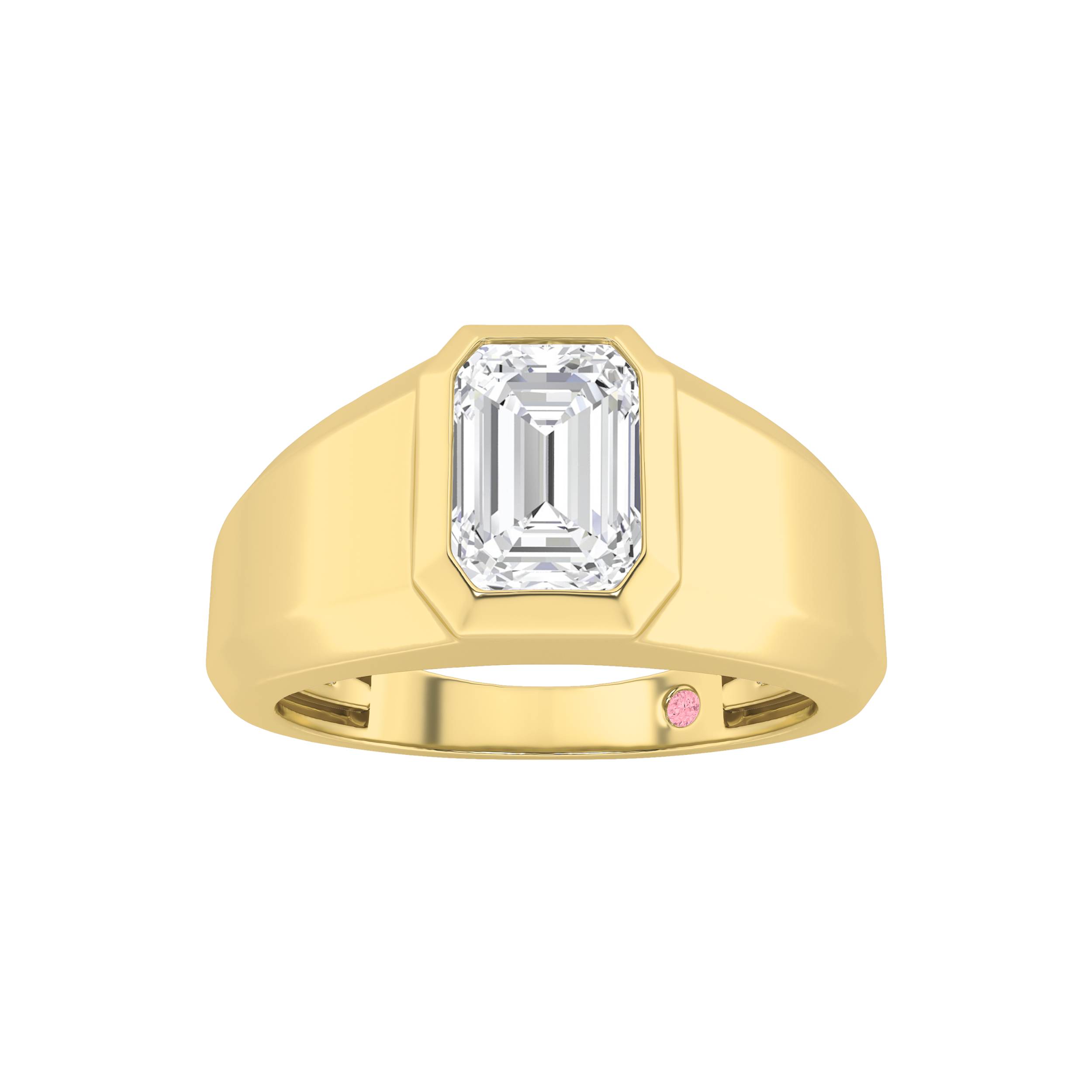 2Cttw Emerald Shaped Lab Grown Diamond (F/VS)  Ring in 14K Gold