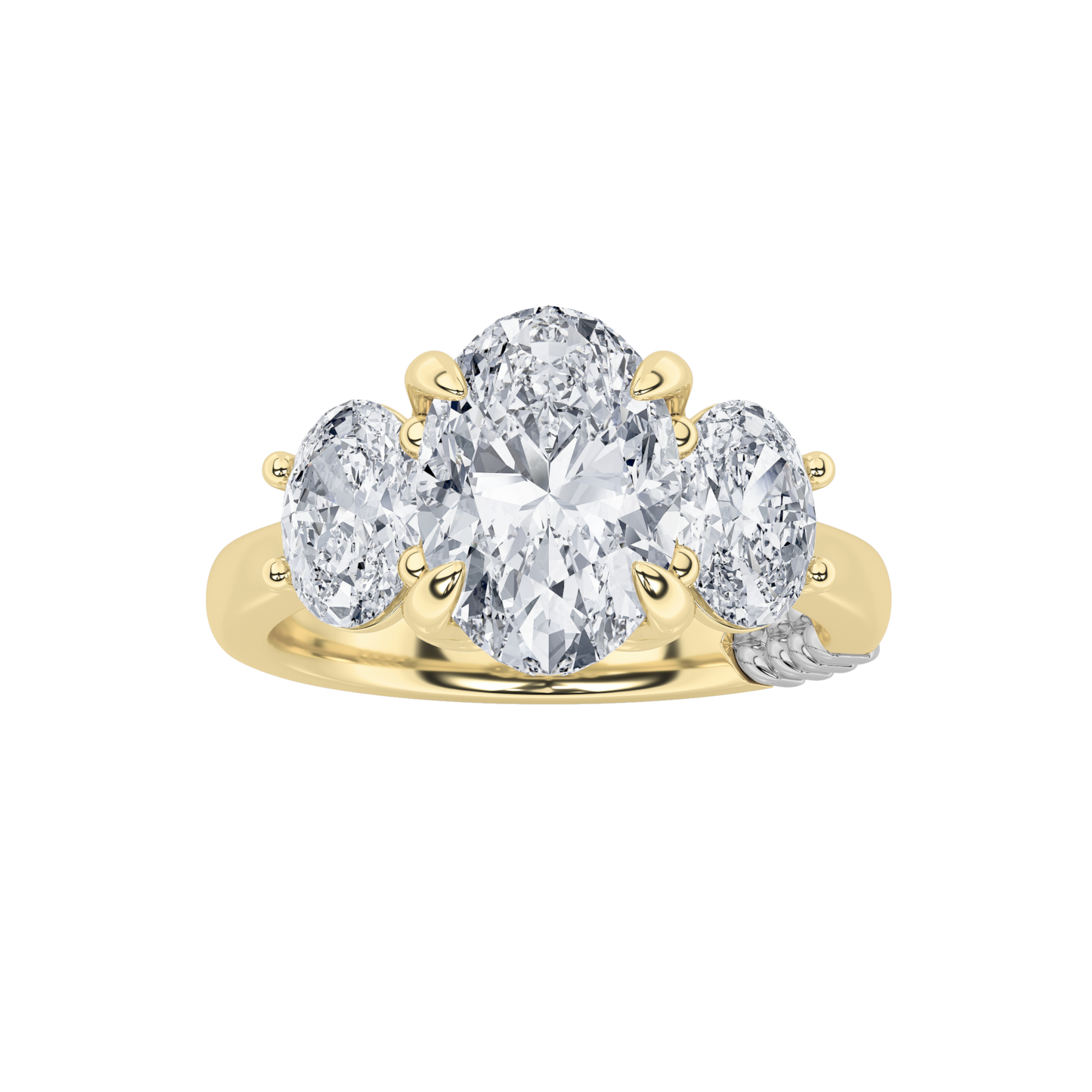 3Cttw Oval Shaped Lab Grown Diamond (F/VS)  Ring in 14K Gold