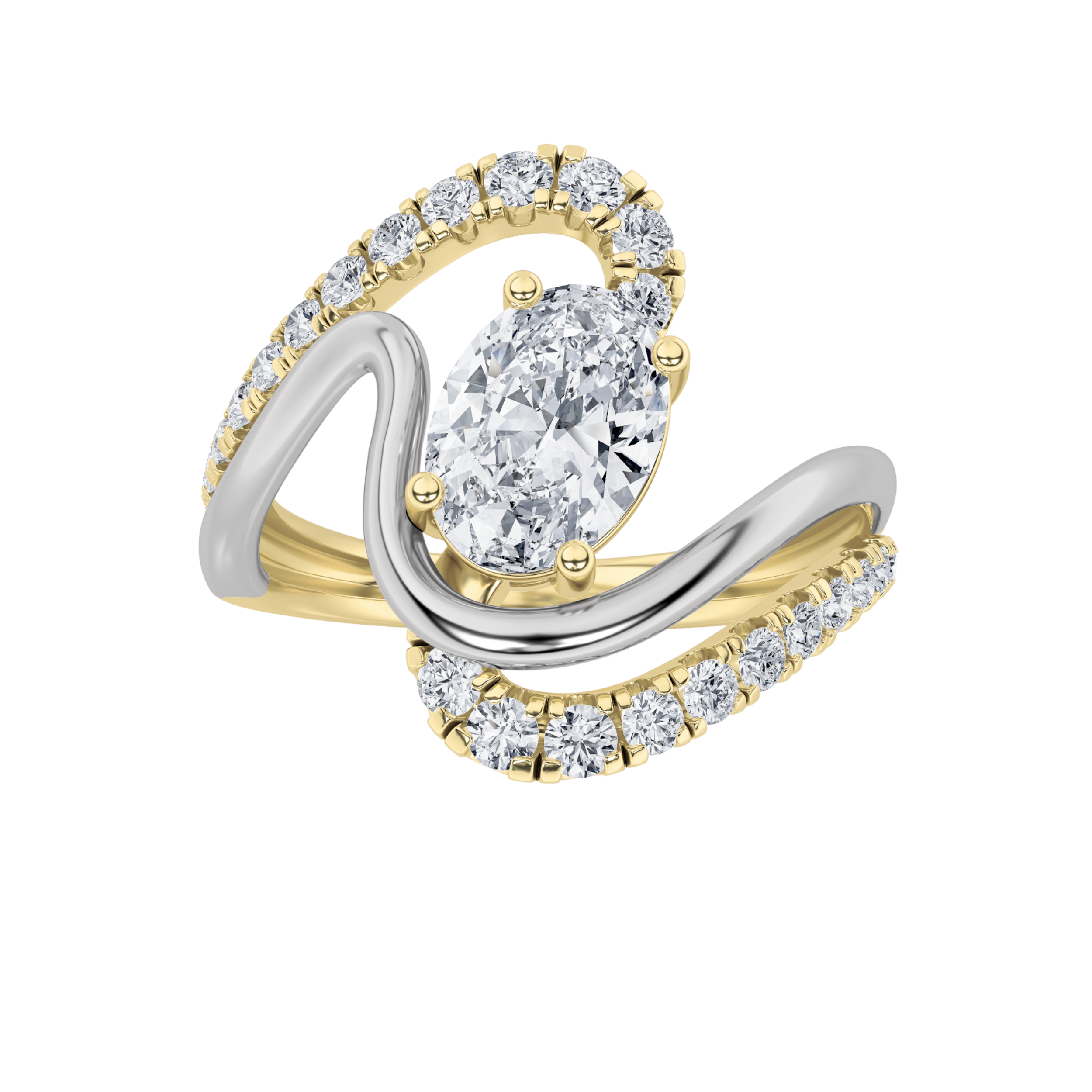 1.5Cttw Oval Shaped Lab Grown Diamond (F/VS)  Ring in 14K Gold