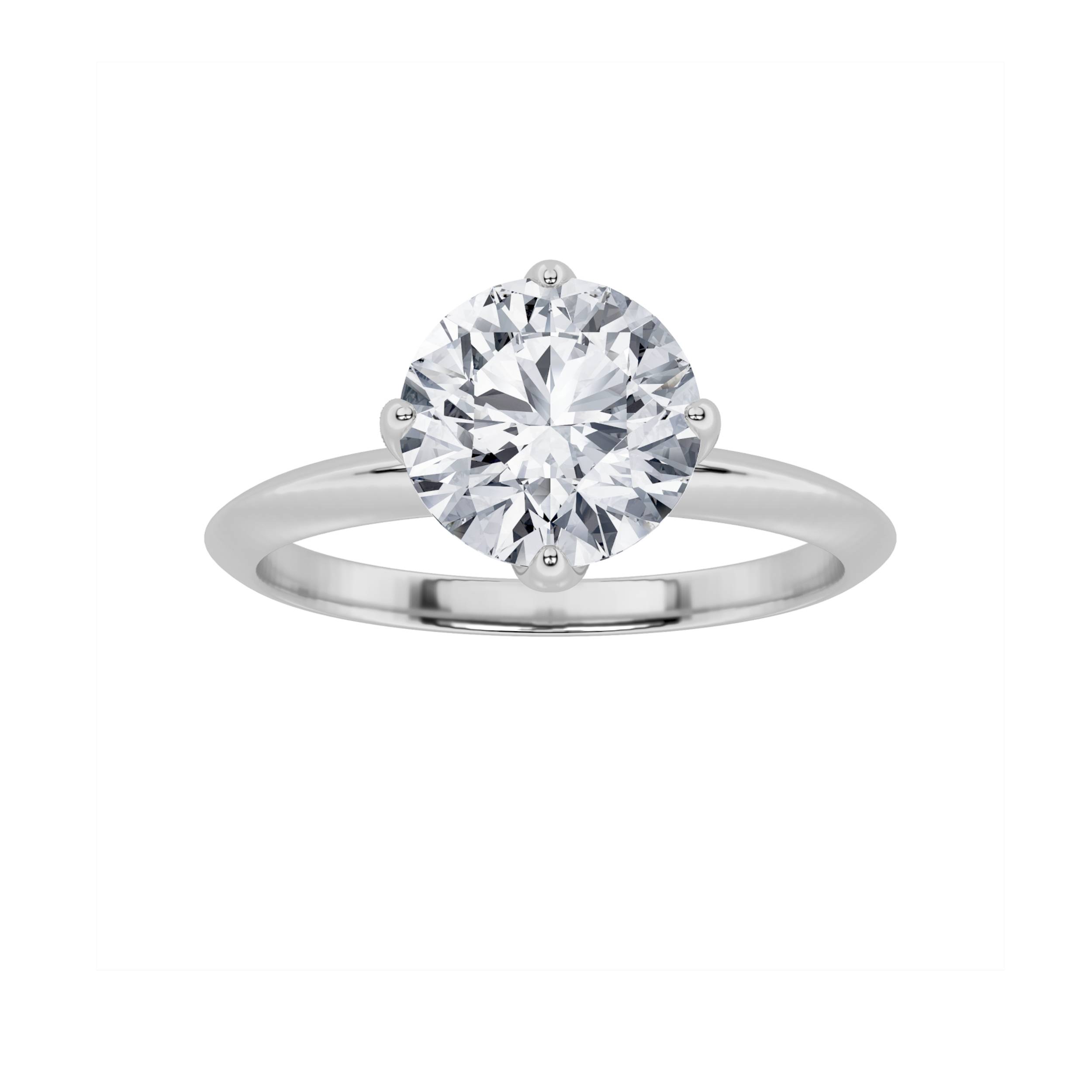 1.5Cttw Round Shaped Lab Grown Diamond (F/VS)  Ring in 14K Gold