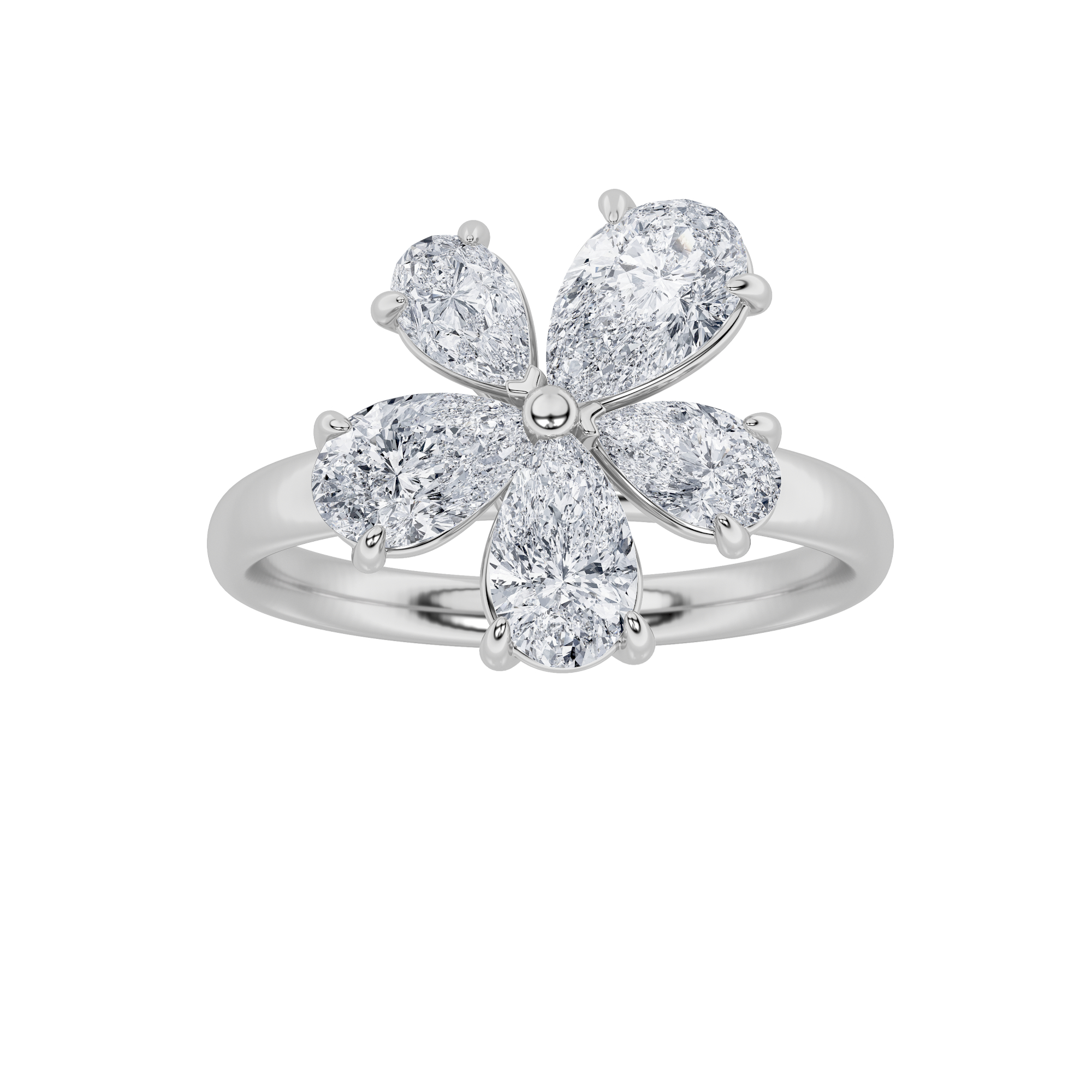 1.5Cttw Pear Shaped Lab Grown Diamond (F/VS)  Ring in 14K Gold