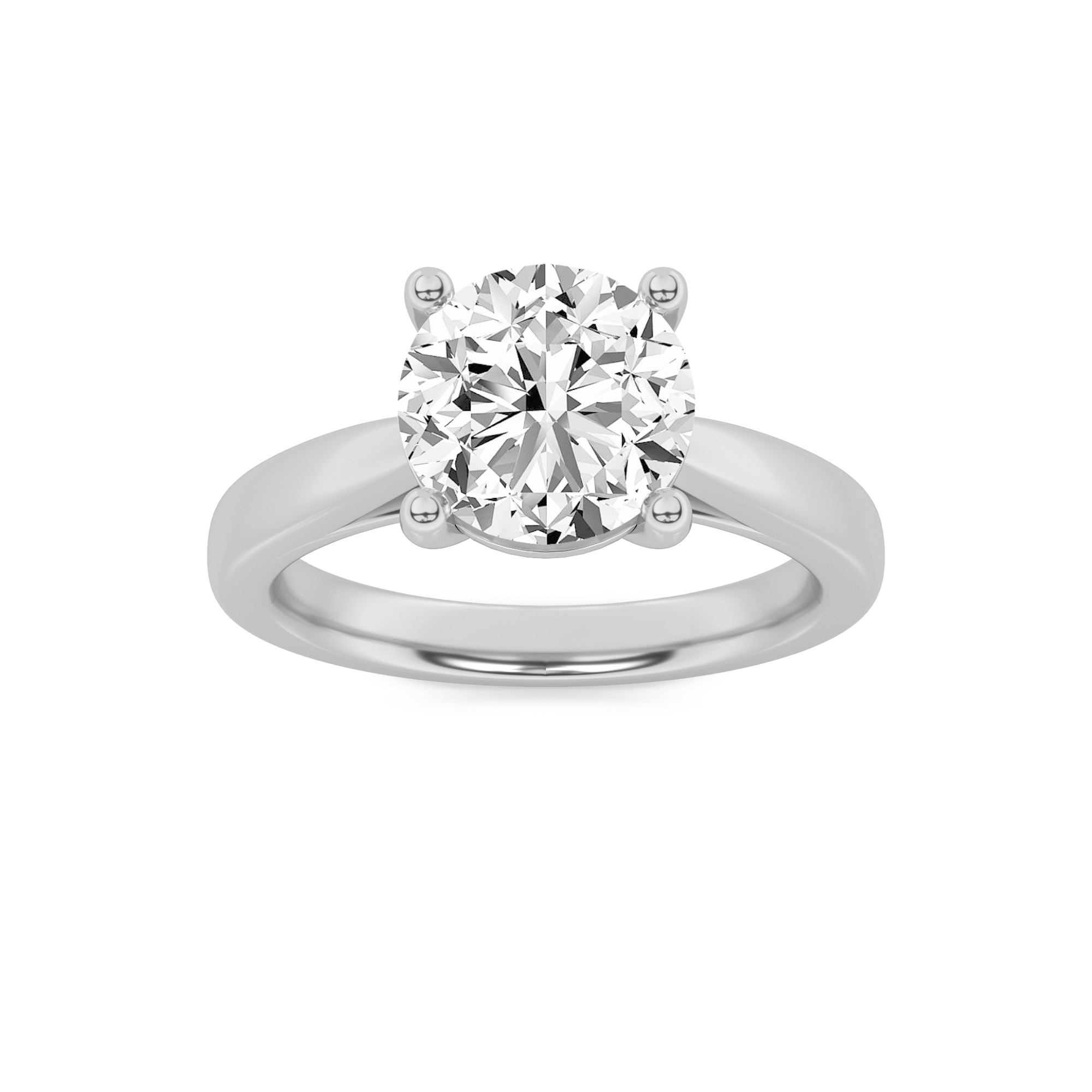 2Cttw Round Shaped Lab Grown Diamond (F/VS) Solitaire Engagement Ring in 14K Gold