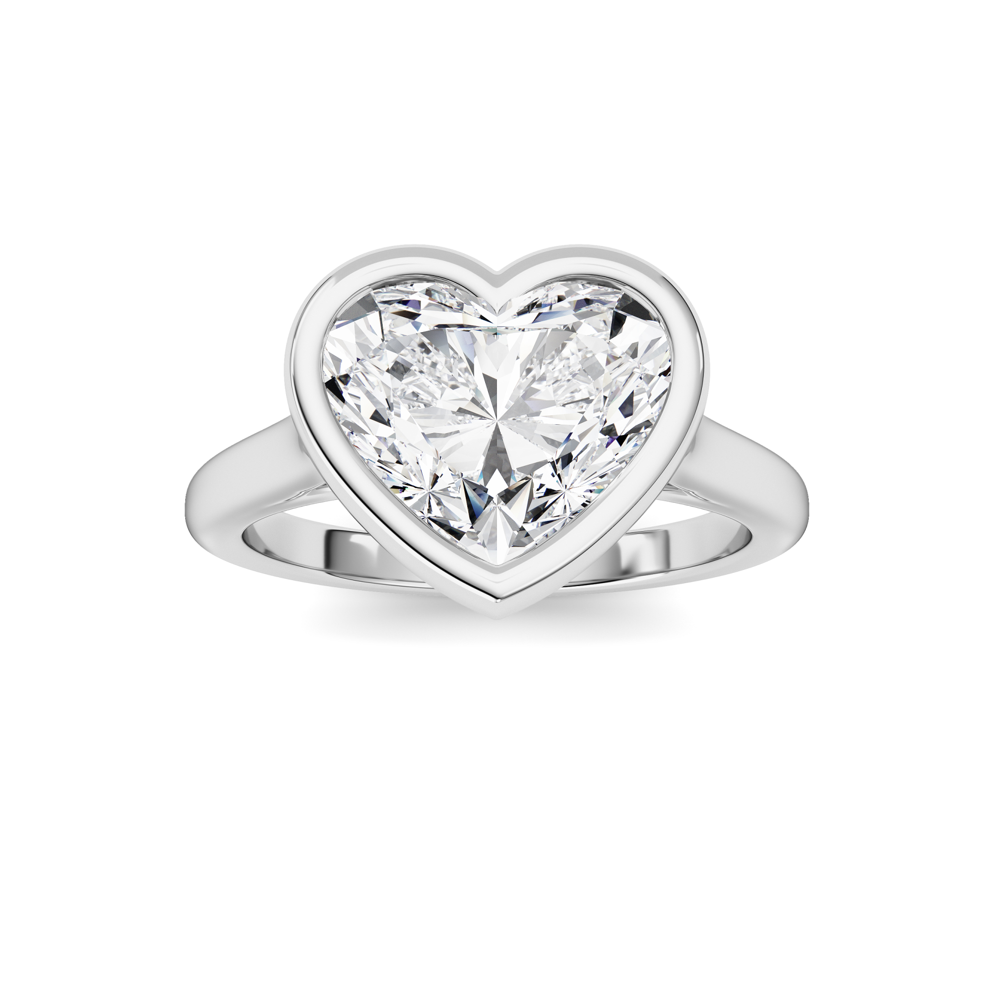 1Cttw Heart Shaped Lab Grown Diamond (F/VS) Bezel Set Solitaire RING in 14K Gold