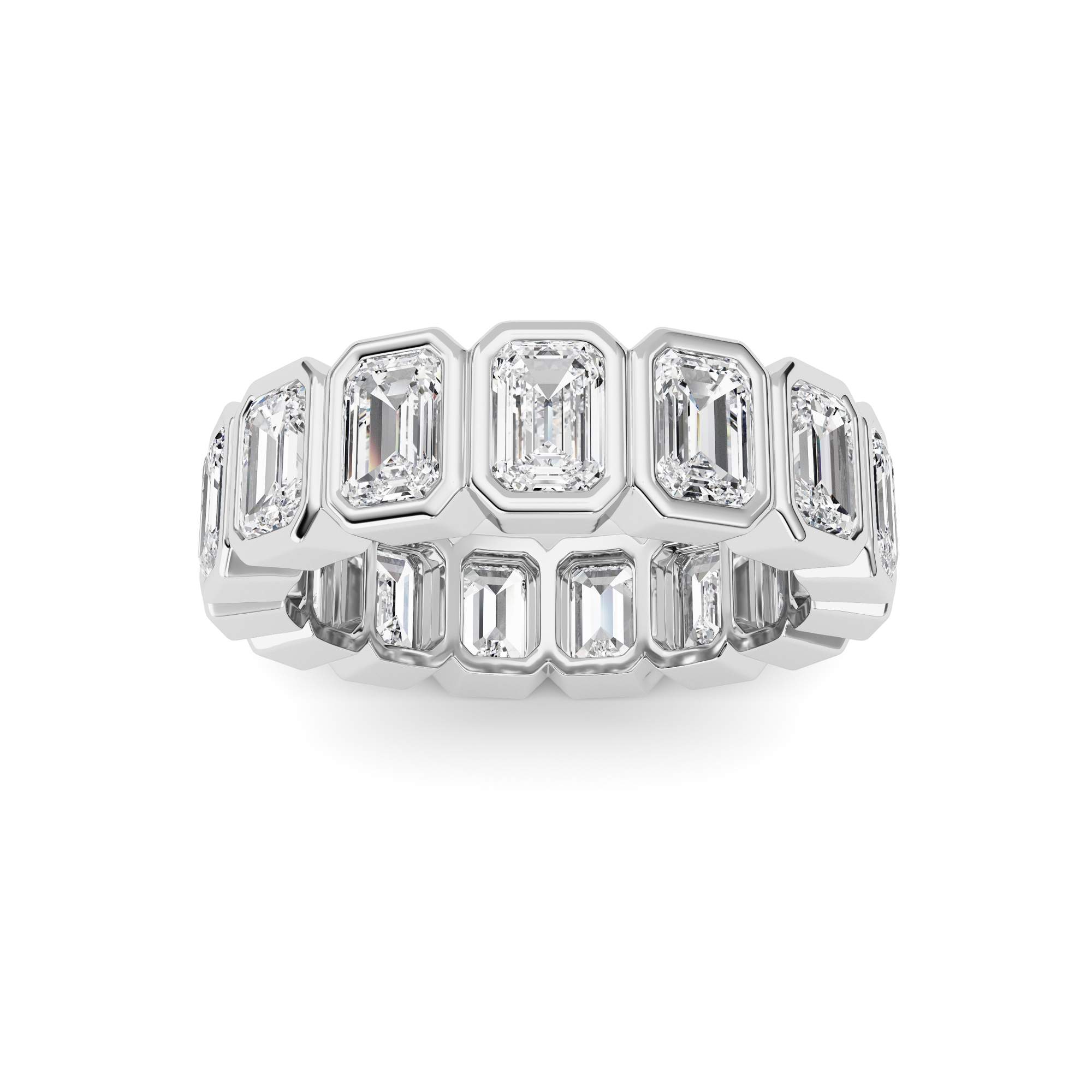 3.75 CT Emerald Diamond Ring in 14K White Gold