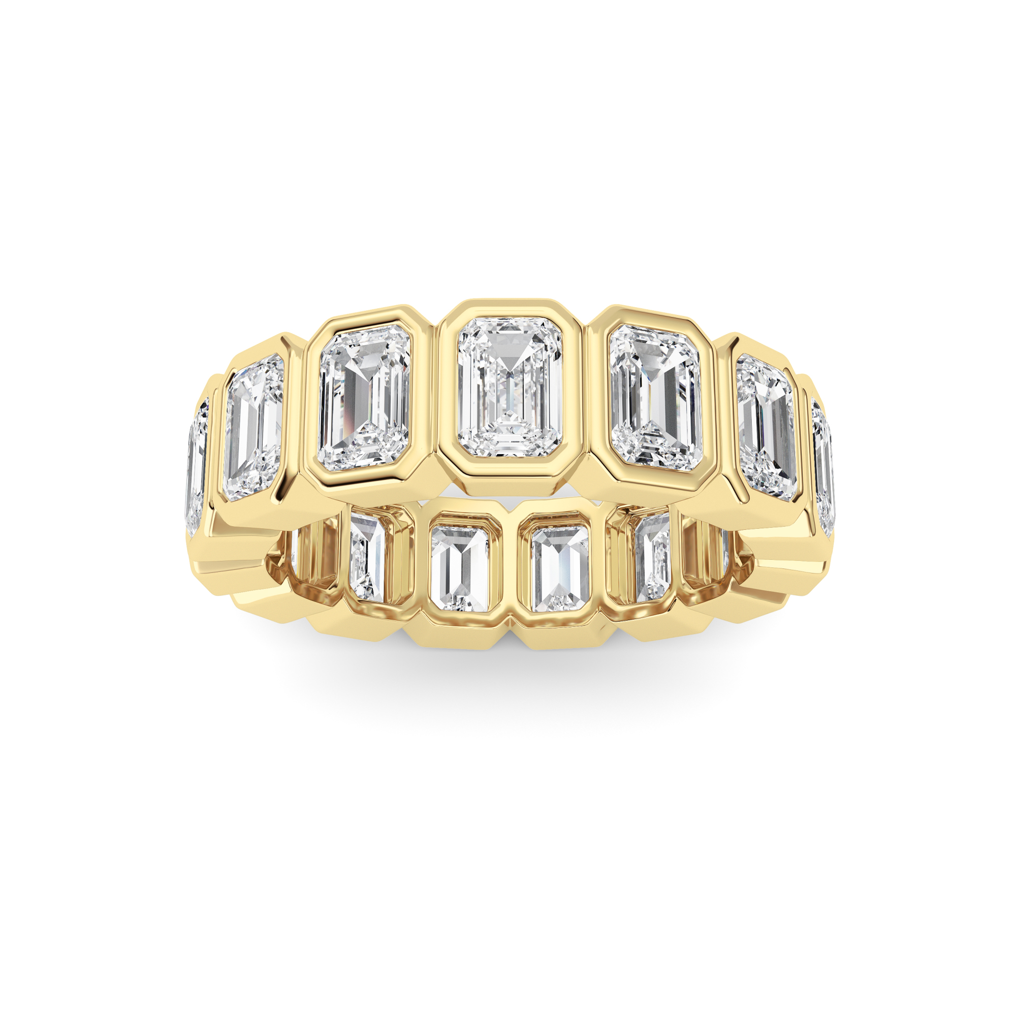 3.75 CT Emerald Diamond Ring in 14K Yellow Gold